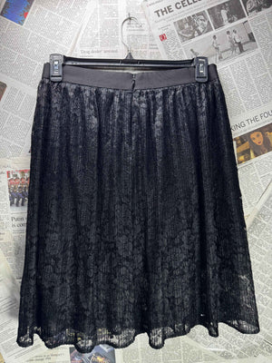 ® Waist: 32" | Floral Lace Motif Jet Black | Mini Skirt | B8 - 3074 - Genuine Maal