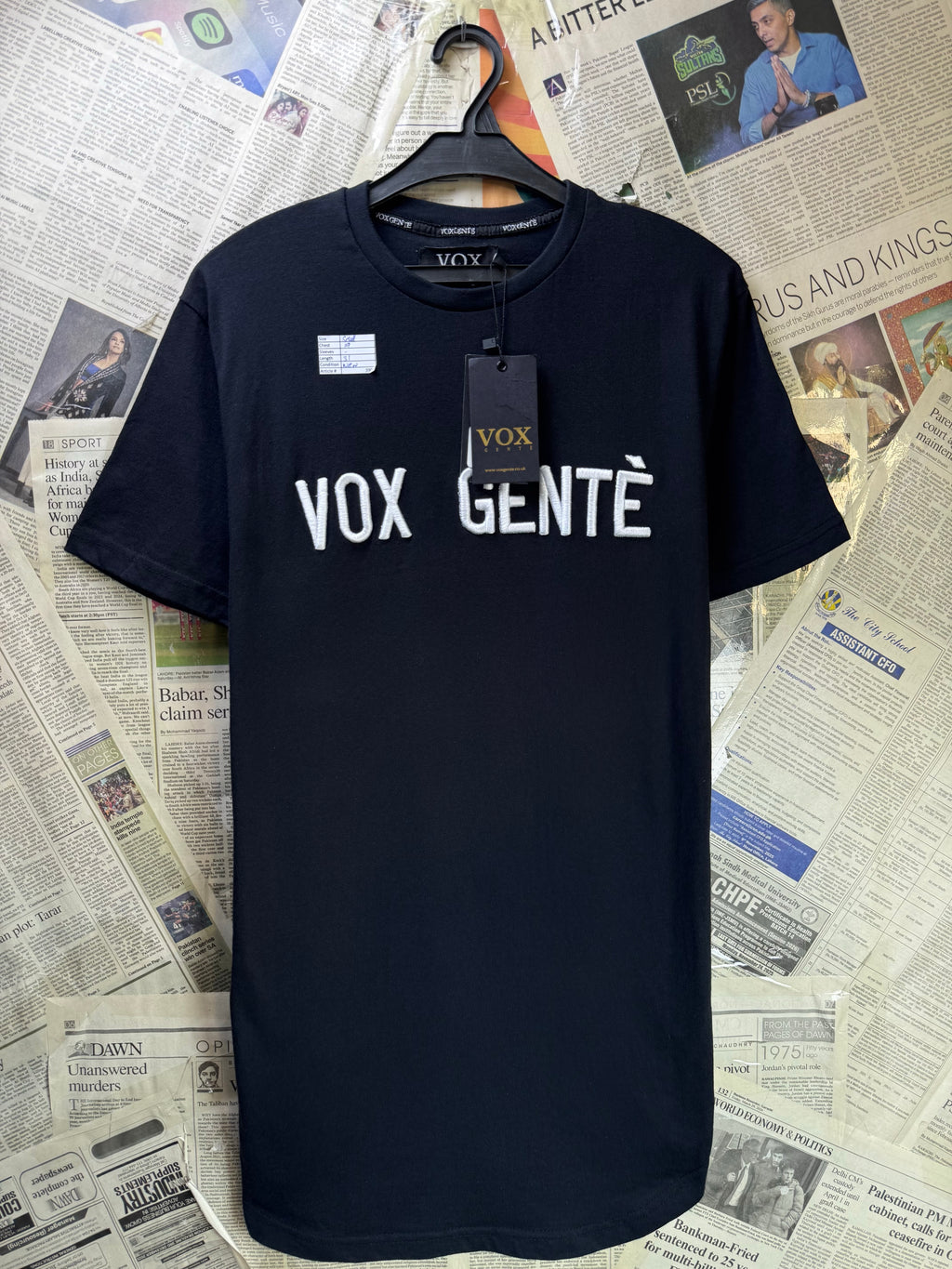 Vox Gente® Small | Chest: 19" | Black | T-Shirt | 3905 - Genuine Maal