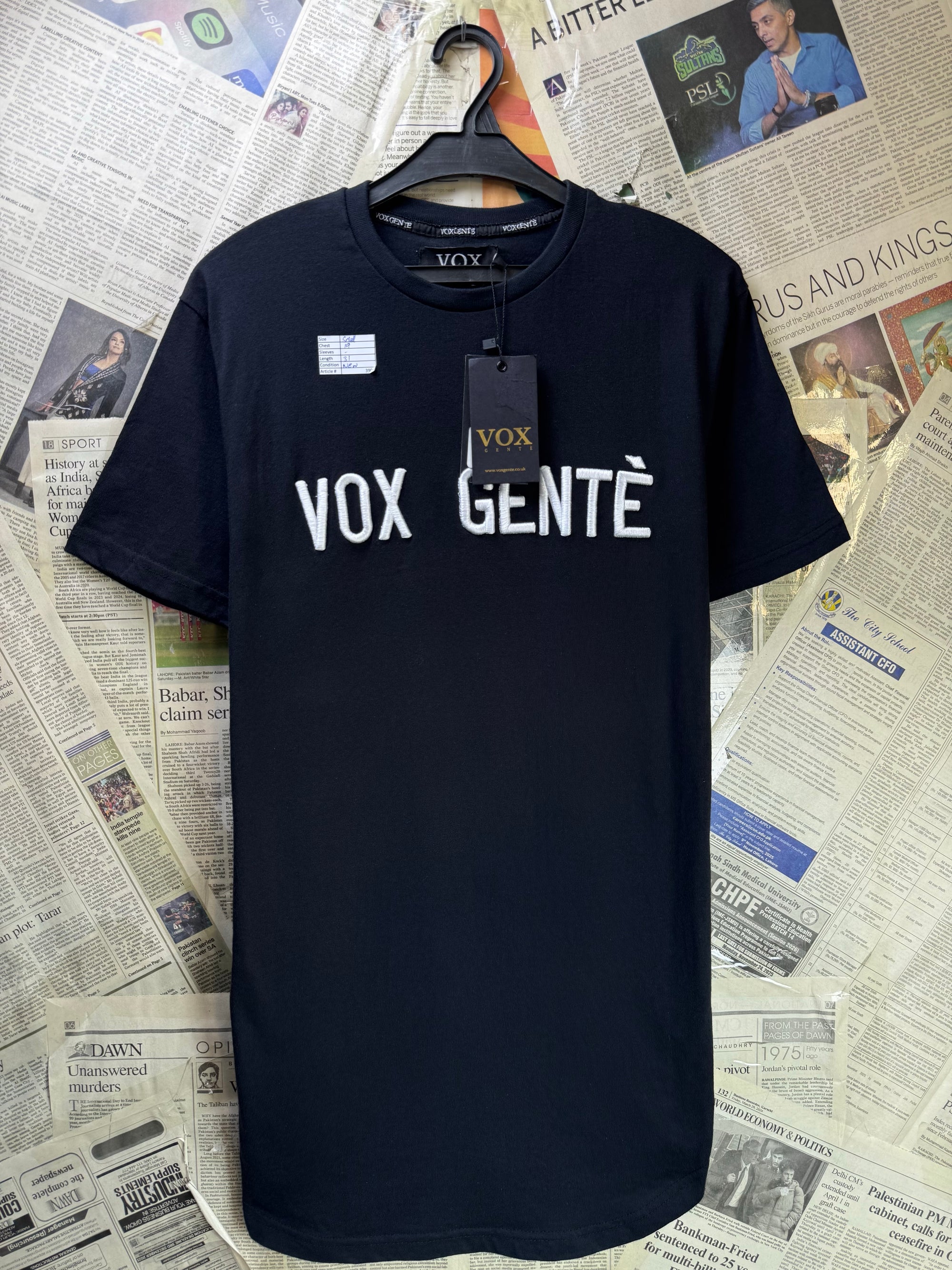 Vox Gente® Small | Chest: 19" | Black | T-Shirt | 3905 - Genuine Maal
