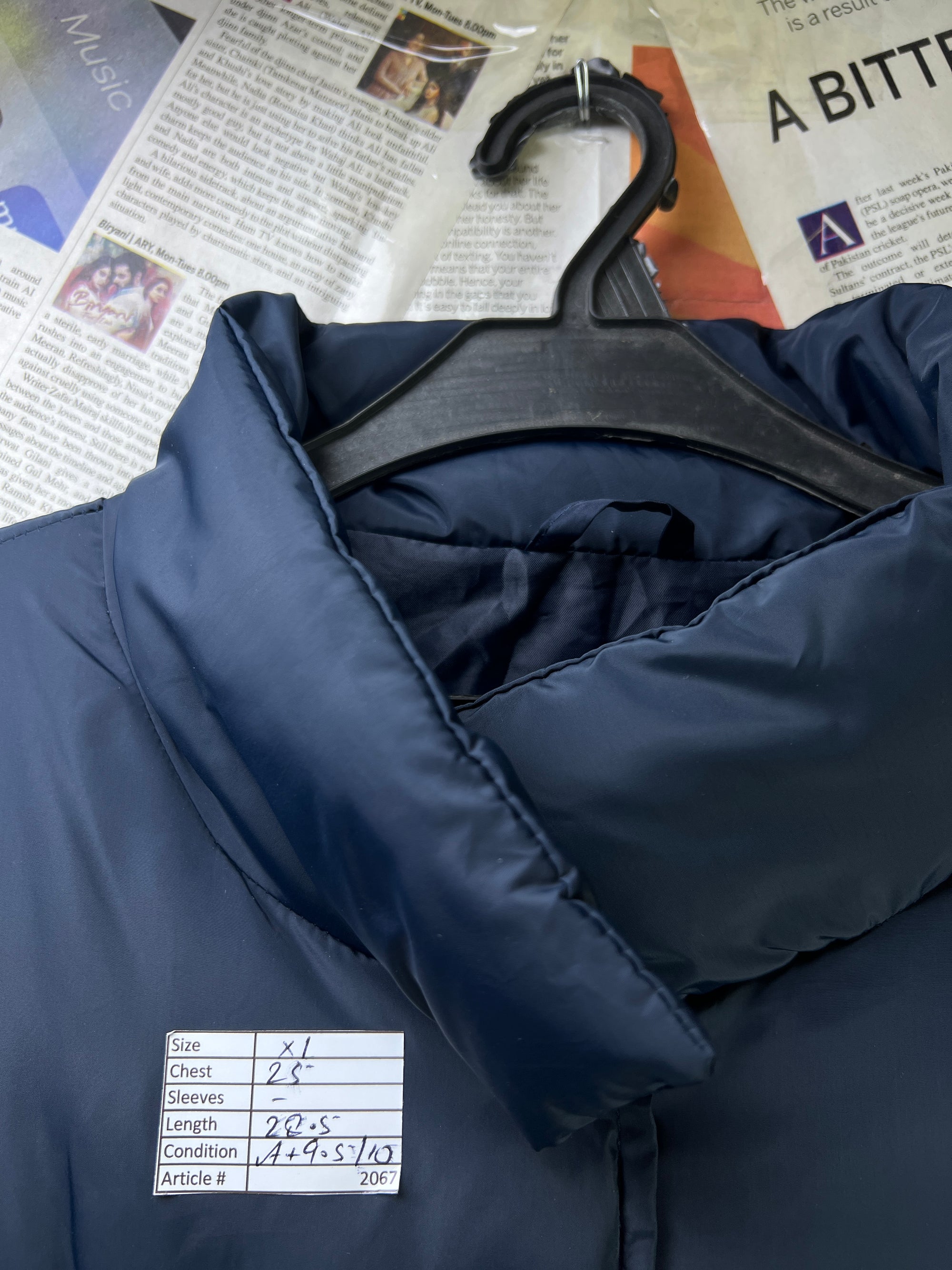 ® XL | Chest: 25" | Blue | Sleeveless Puffer Jacket | 2067 - Genuine Maal