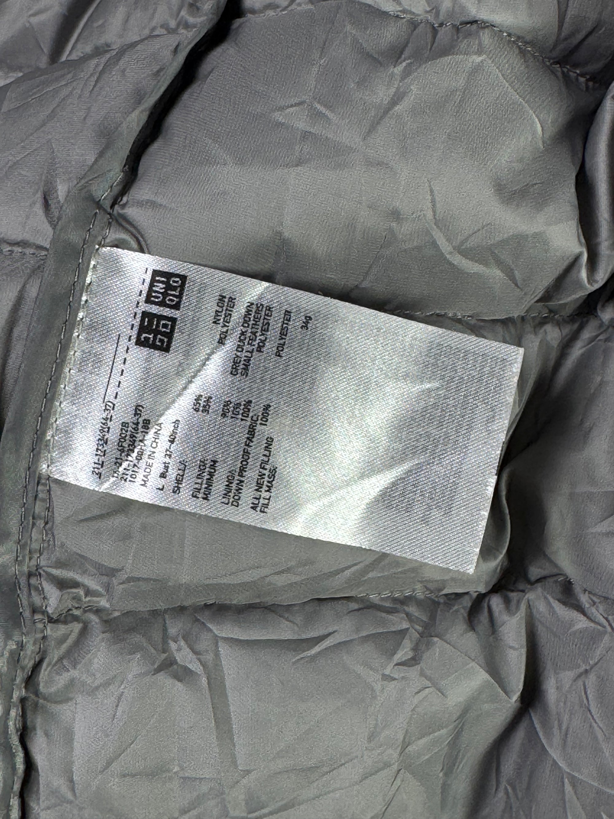 Uniqlo® Small | Chest: 20" | Silver Grey | Sleeveless Puffer Jacket | Filling: Down/Feather | 2165