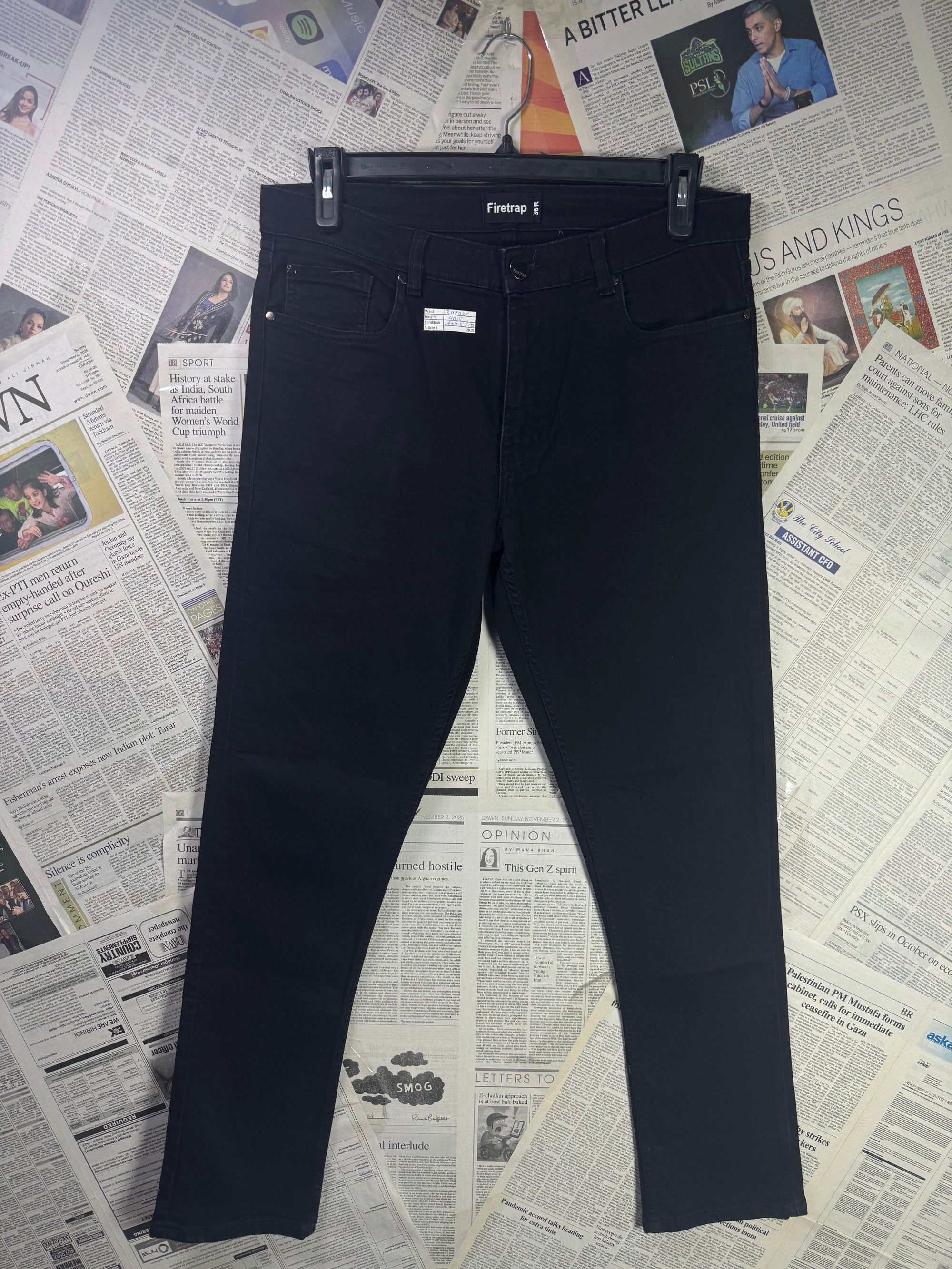 Firetrap® Waist: 34" to 36" | Black | Denim Pant | 2915 - Genuine Maal