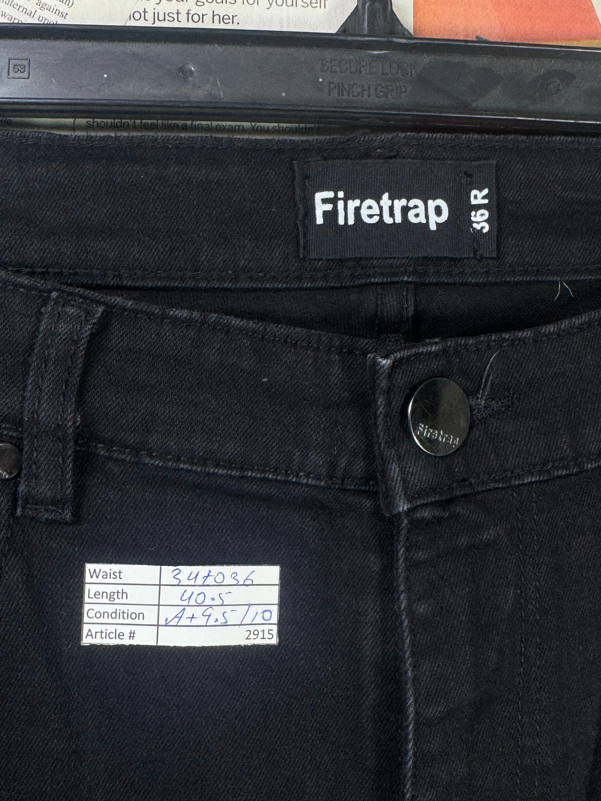 Firetrap® Waist: 34" to 36" | Black | Denim Pant | 2915 - Genuine Maal