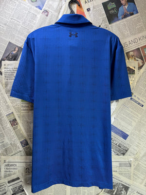 Under Armo*r® Medium | Chest: 21.5" | Blue with dots | Sports Polo | Poly | 3908 - Genuine Maal