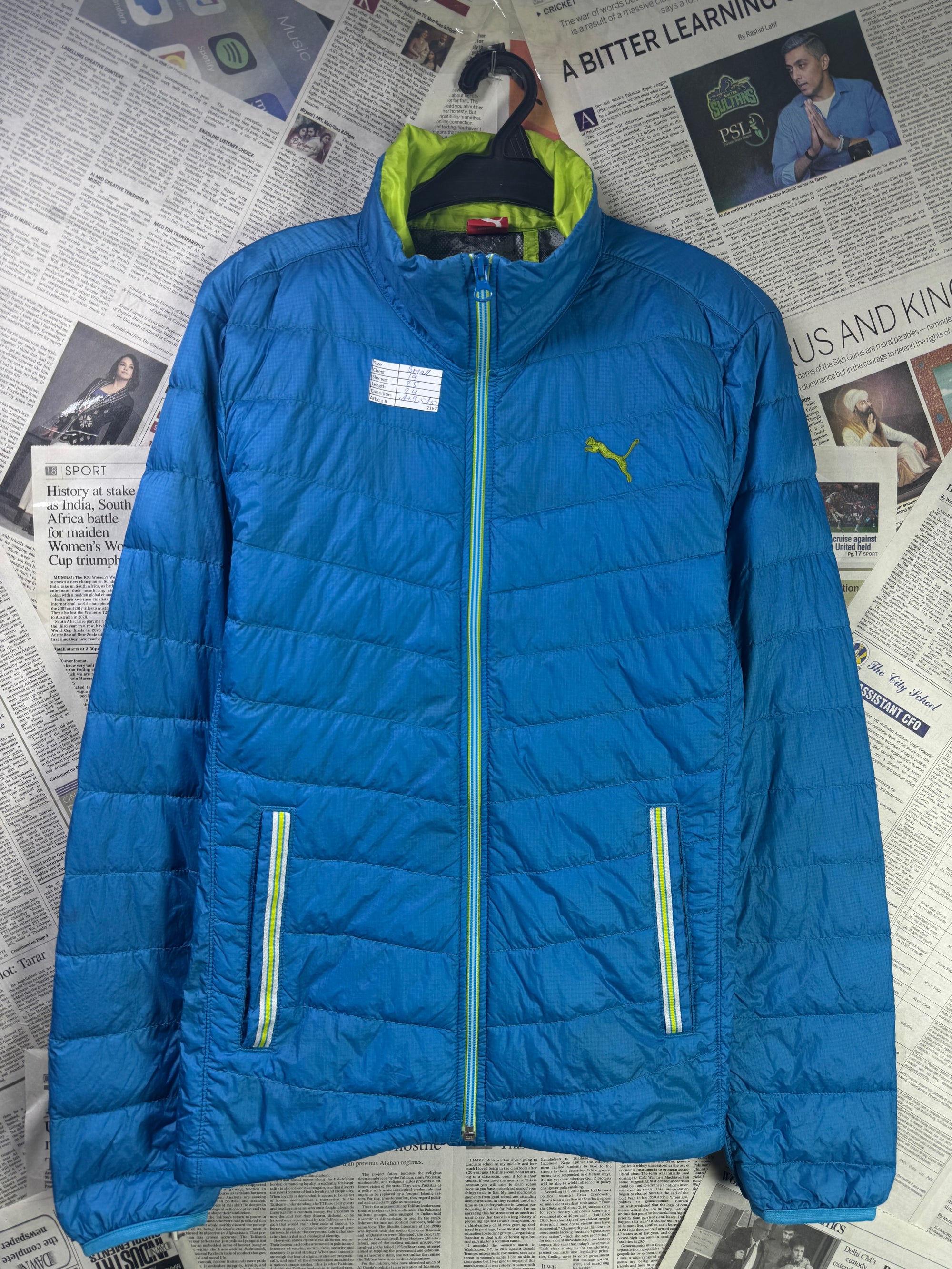 P*ma® Small | Chest: 19" | Aqua Blue | Puffer Jacket | Filling: Down/Feather | 2162 - Genuine Maal