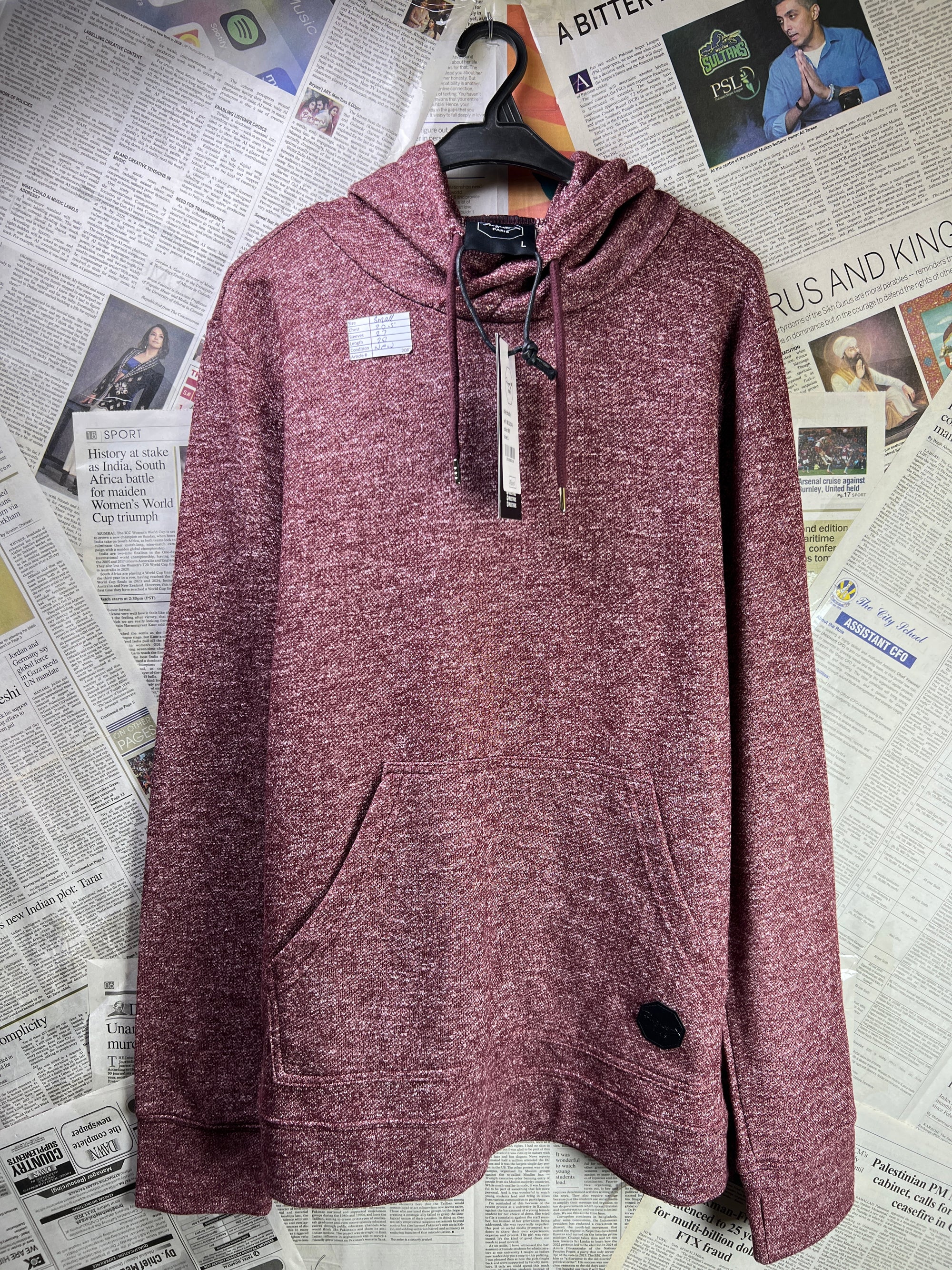 Project Paris® Small | Chest: 20.5" | Cardinal Red | Hoodie | 2081 - Genuine Maal