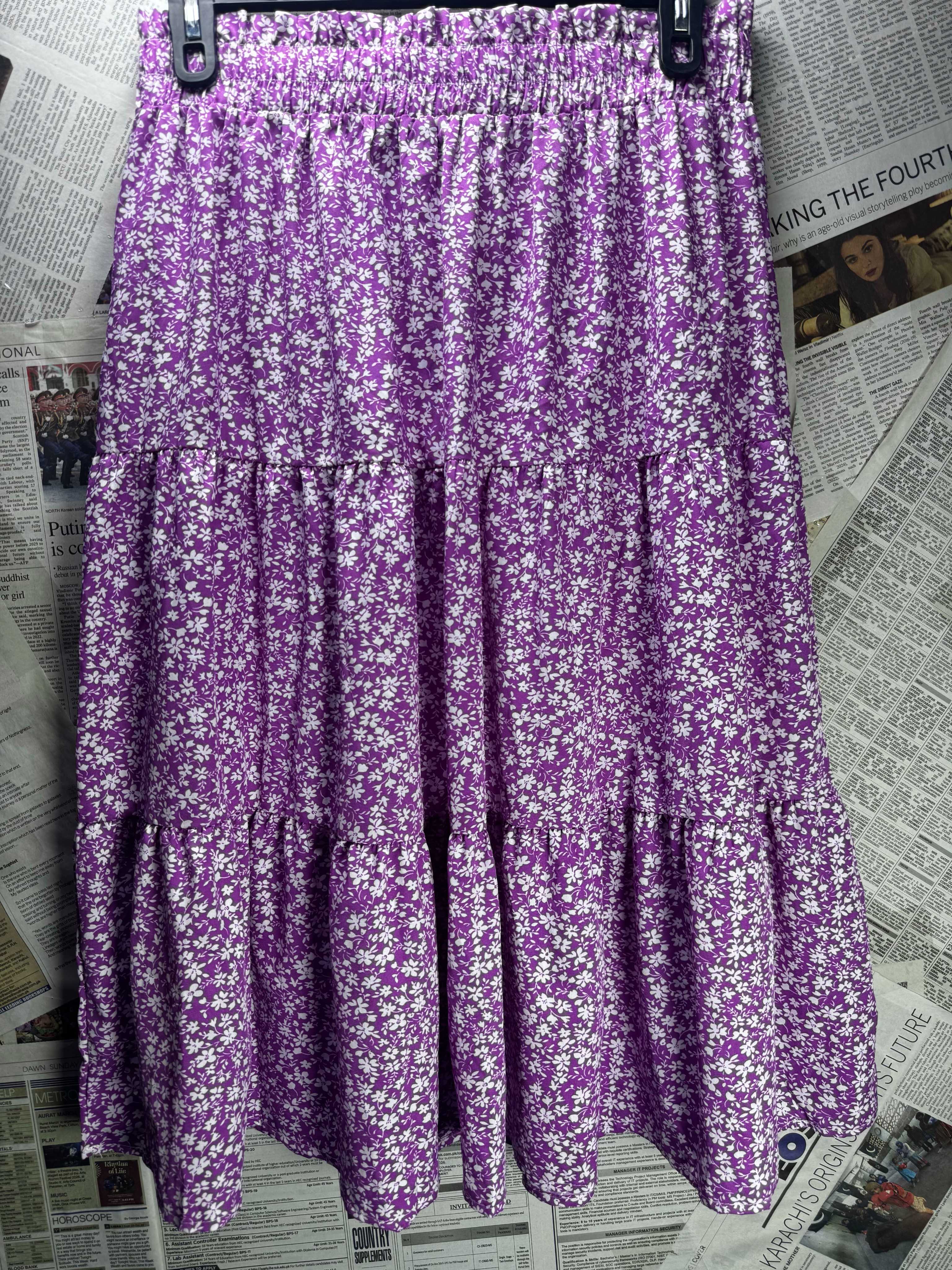 ® Waist: 32" to 34" | Disty Floral | Midi Skirt | B8 - 3075 - Genuine Maal