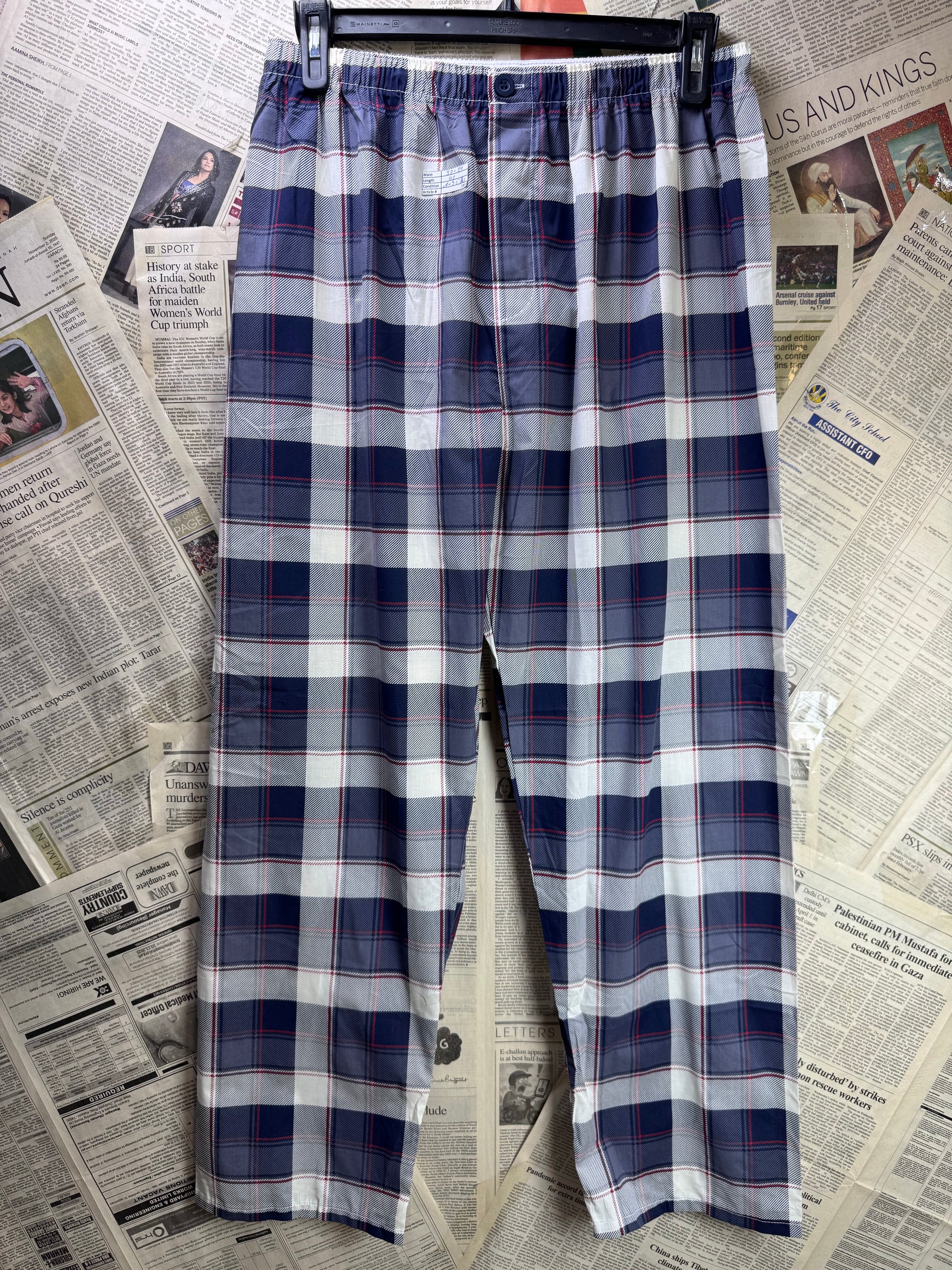 Anko® Large | Chest: 23" | Blue Plaid | Sleepwear Suit | Poly - Cotton | 3886/1460 - Genuine Maal