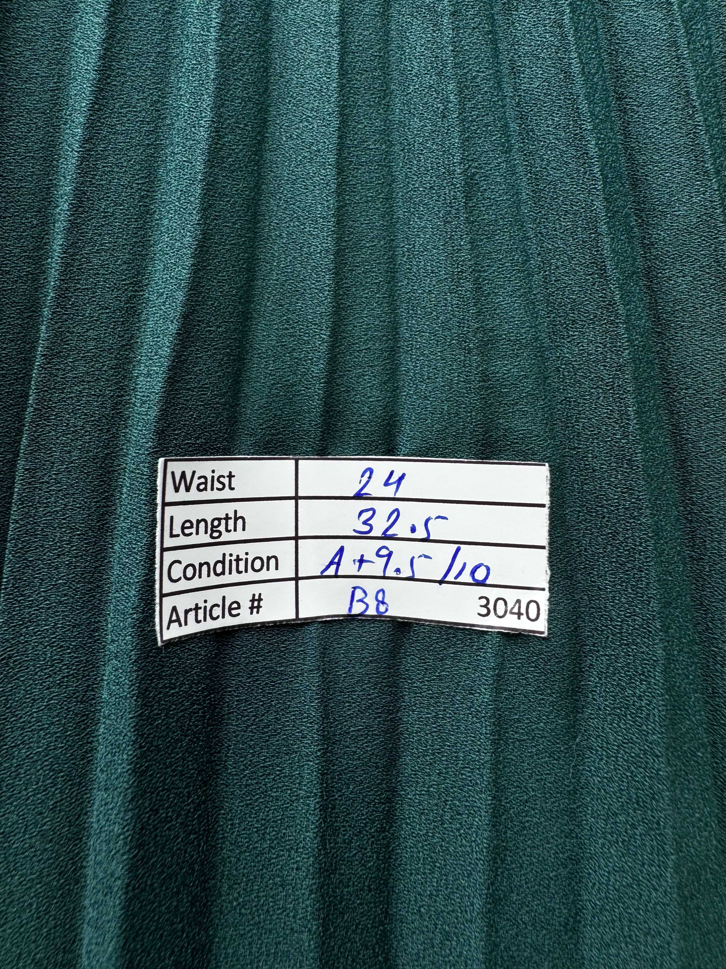 Brach Brach® Waist: 24" | Lace Trim Emerald Green | Midi Skirt | B8 - 3040 - Genuine Maal