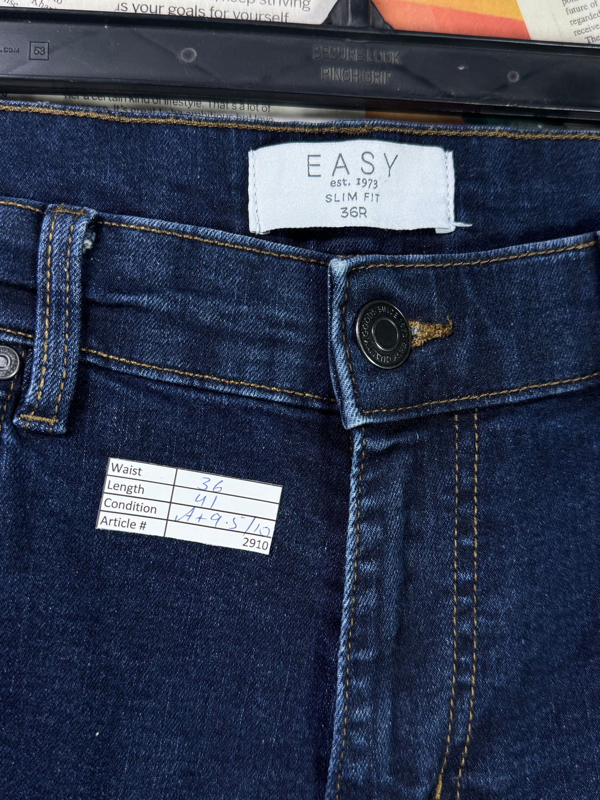 Easy® Waist: 36" | Blue | Denim Pant | Fit: Slim | 2910 - Genuine Maal