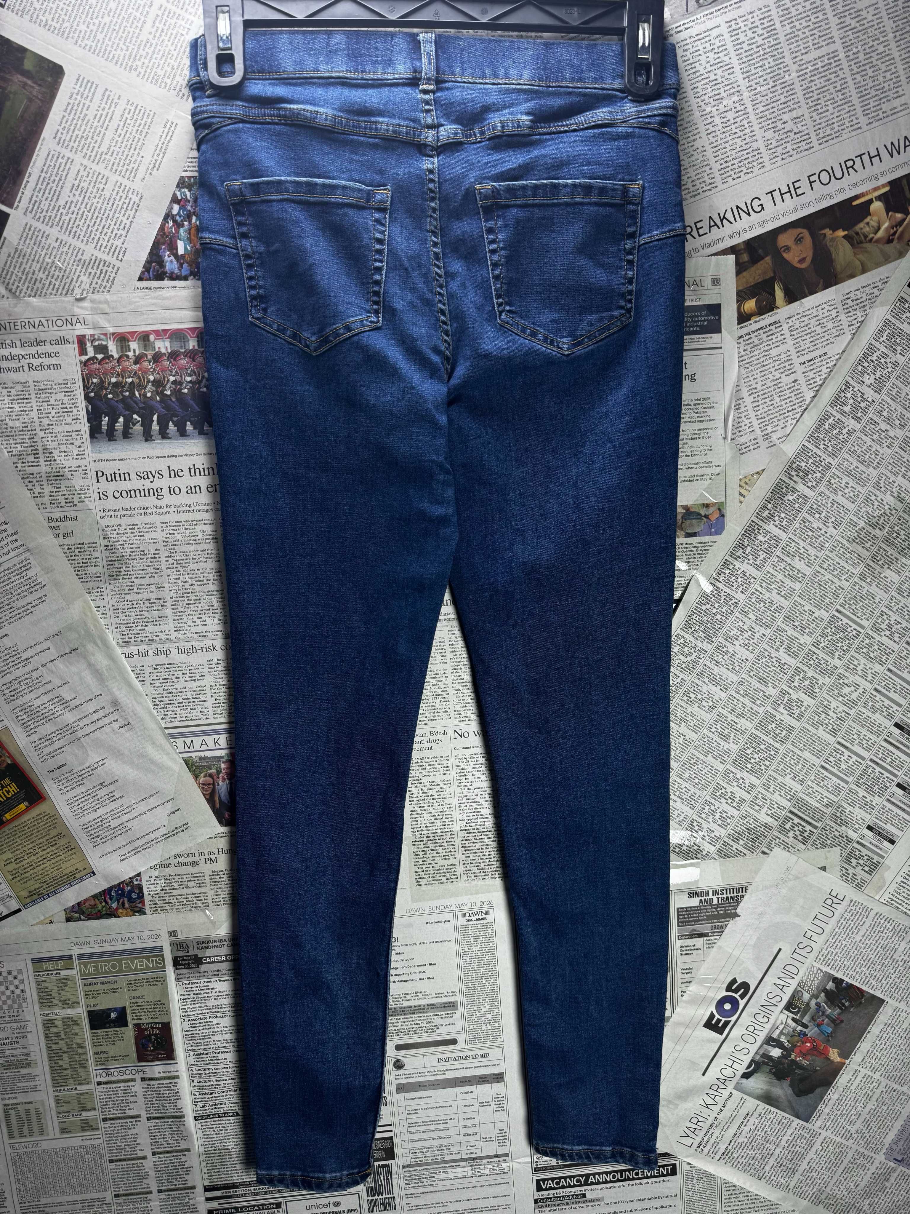 New Look® Waist: 28" to 30" | Solid Blue | Denim Pants | B8 - 3049 - Genuine Maal