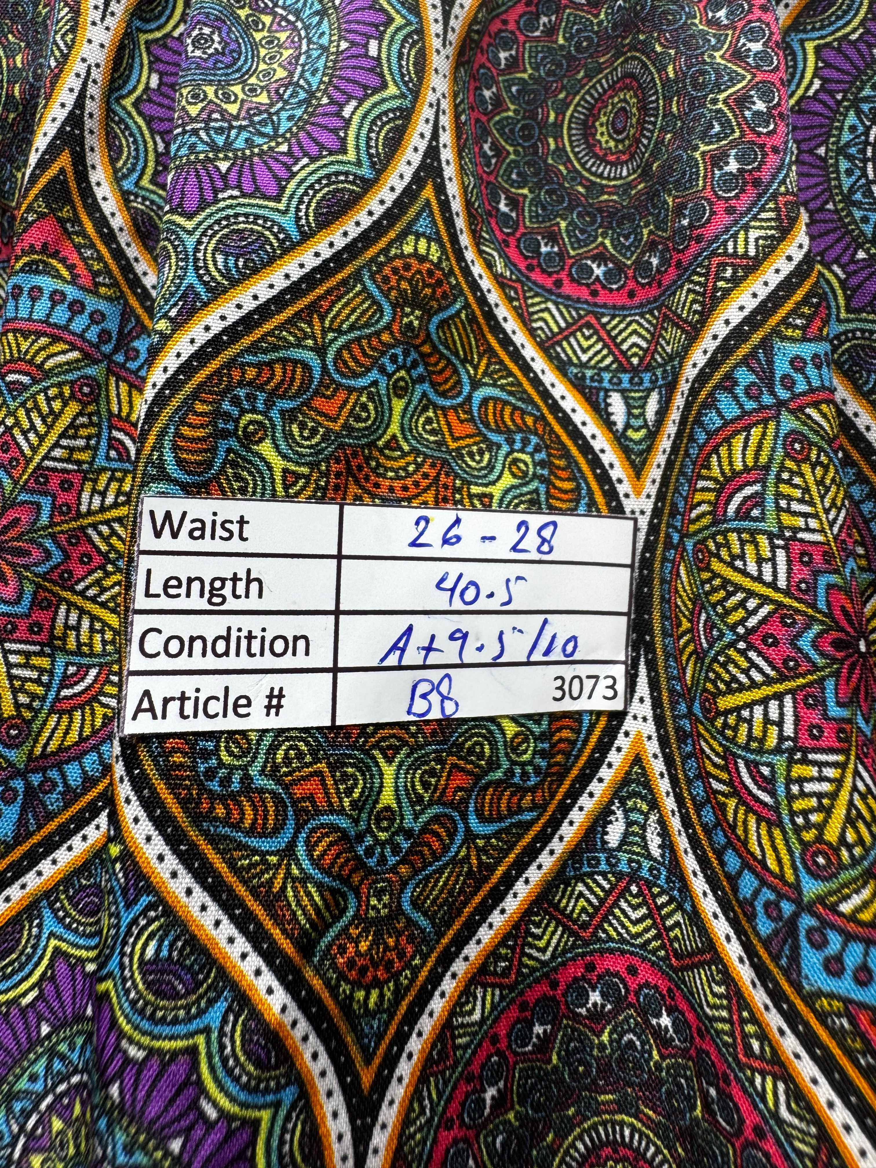 ® Waist: 26" to 28" | Kaleidoscope Mosaic Print | Maxi Skirt | B8 - 3073 - Genuine Maal