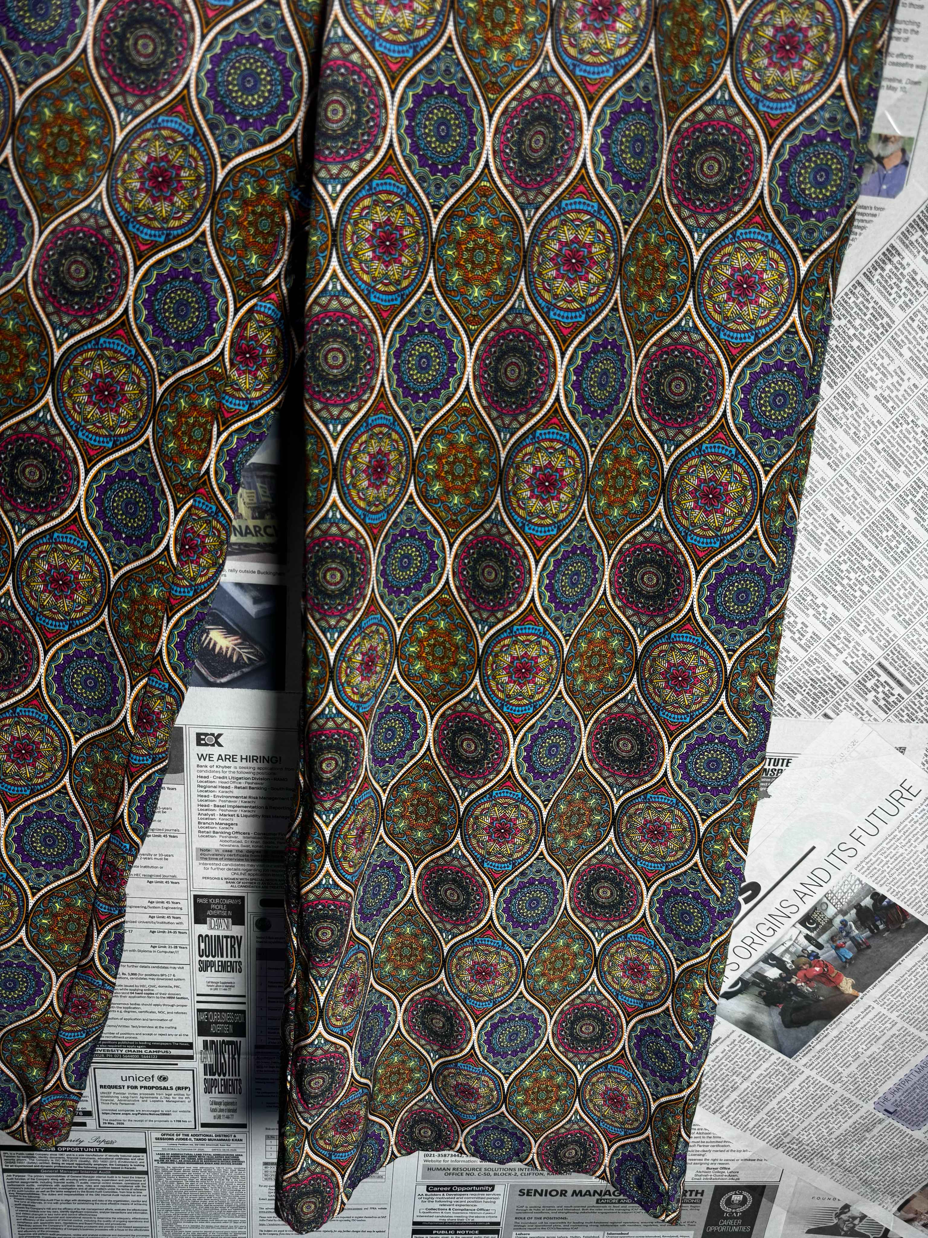 ® Waist: 26" to 28" | Kaleidoscope Mosaic Print | Maxi Skirt | B8 - 3073 - Genuine Maal