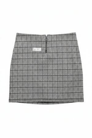 New Look® Waist: 24" to 26" | Glen Plaid Monochrome | Mini Skirt | B8 - 3072 - Genuine Maal