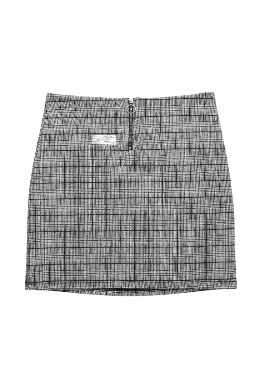 New Look® Waist: 24" to 26" | Glen Plaid Monochrome | Mini Skirt | B8 - 3072 - Genuine Maal