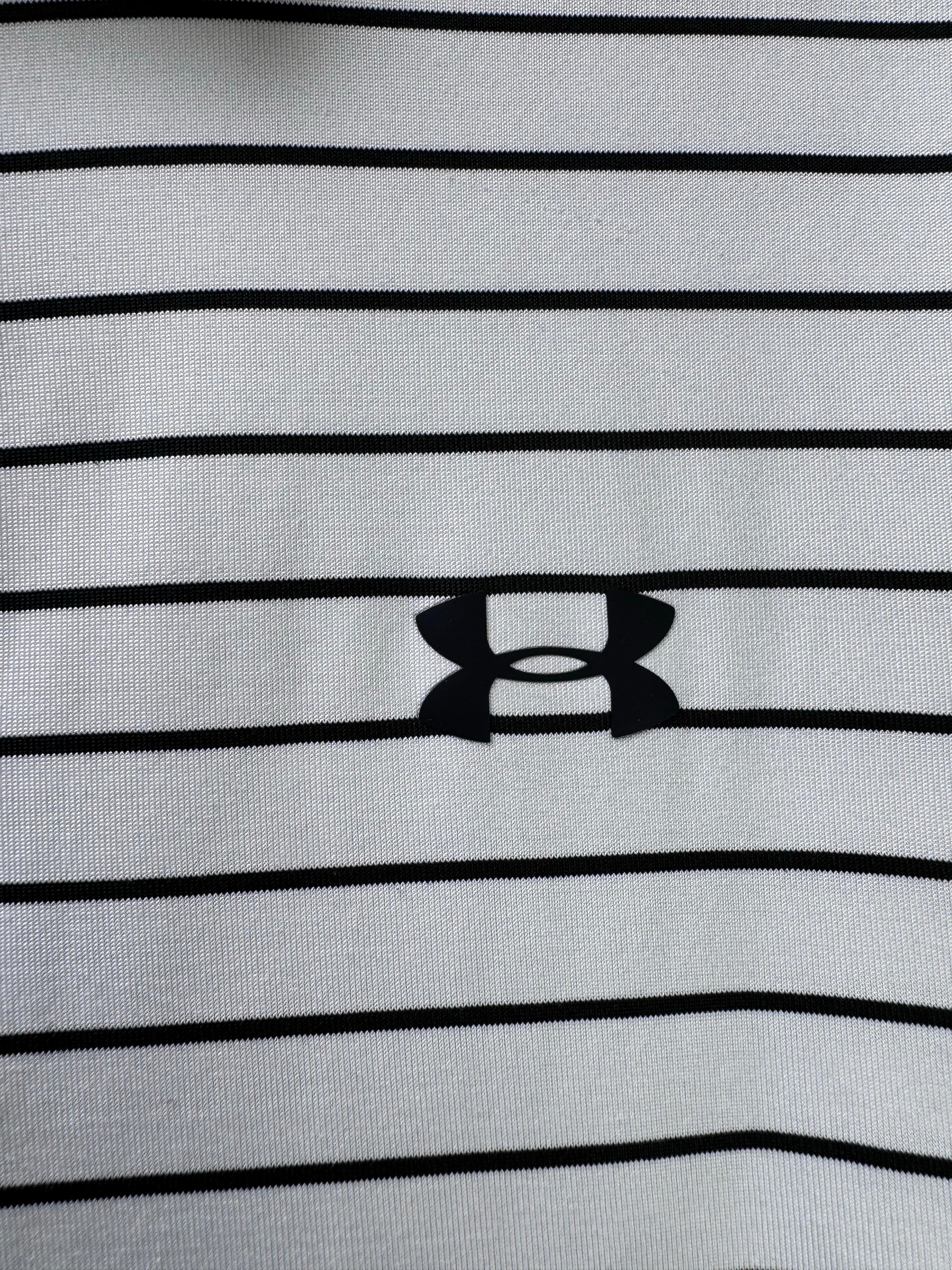 Under Armo*r® Medium | Chest: 22" | Stripe | Sports Polo | Poly | 3890 - Genuine Maal