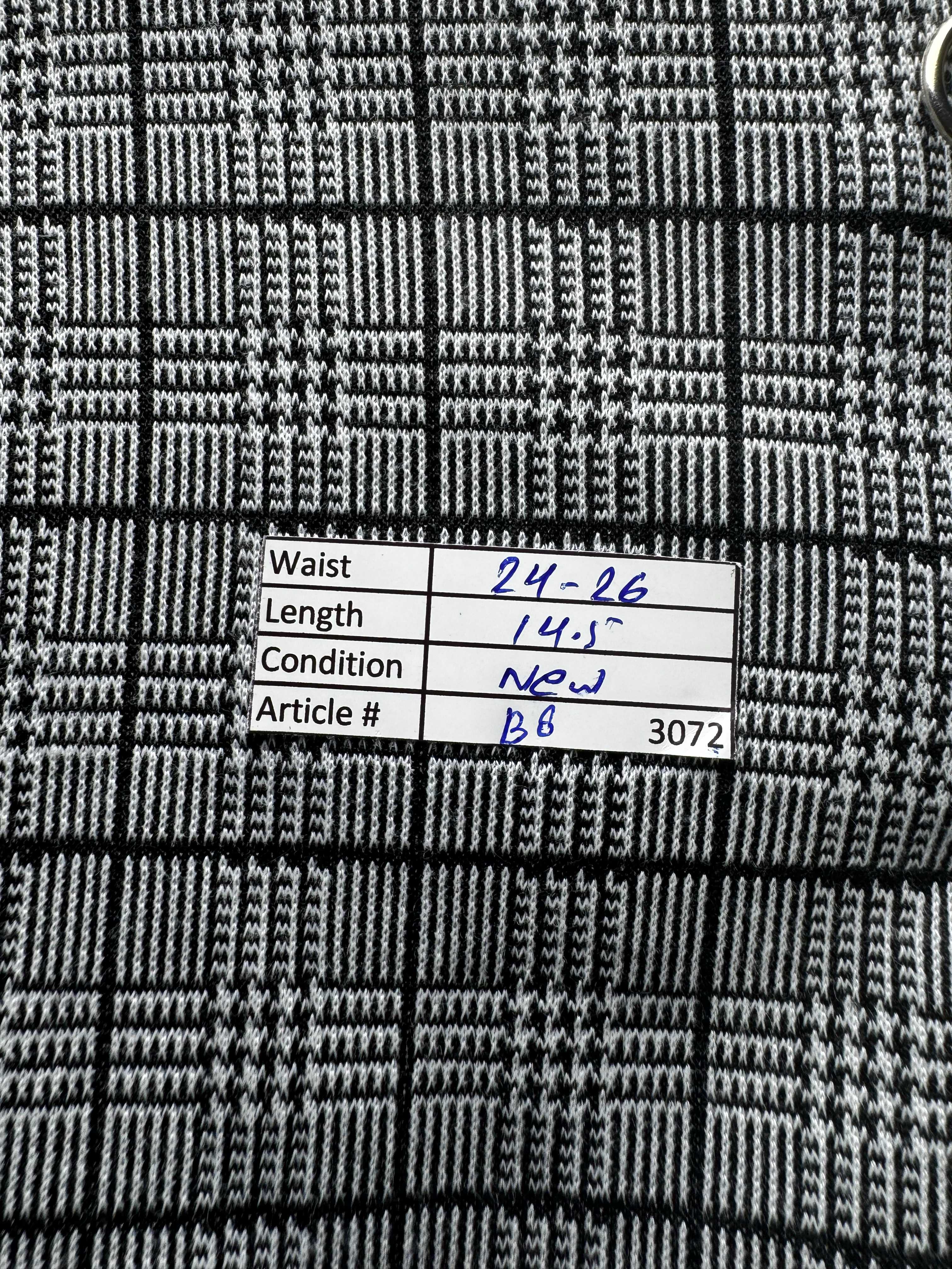 New Look® Waist: 24" to 26" | Glen Plaid Monochrome | Mini Skirt | B8 - 3072 - Genuine Maal