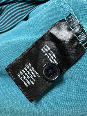 Kenneth Cole® Large | Chest: 23.5" | Cyan Stripe | Golf Polo | Poly - Spandex | 3888 - Genuine Maal