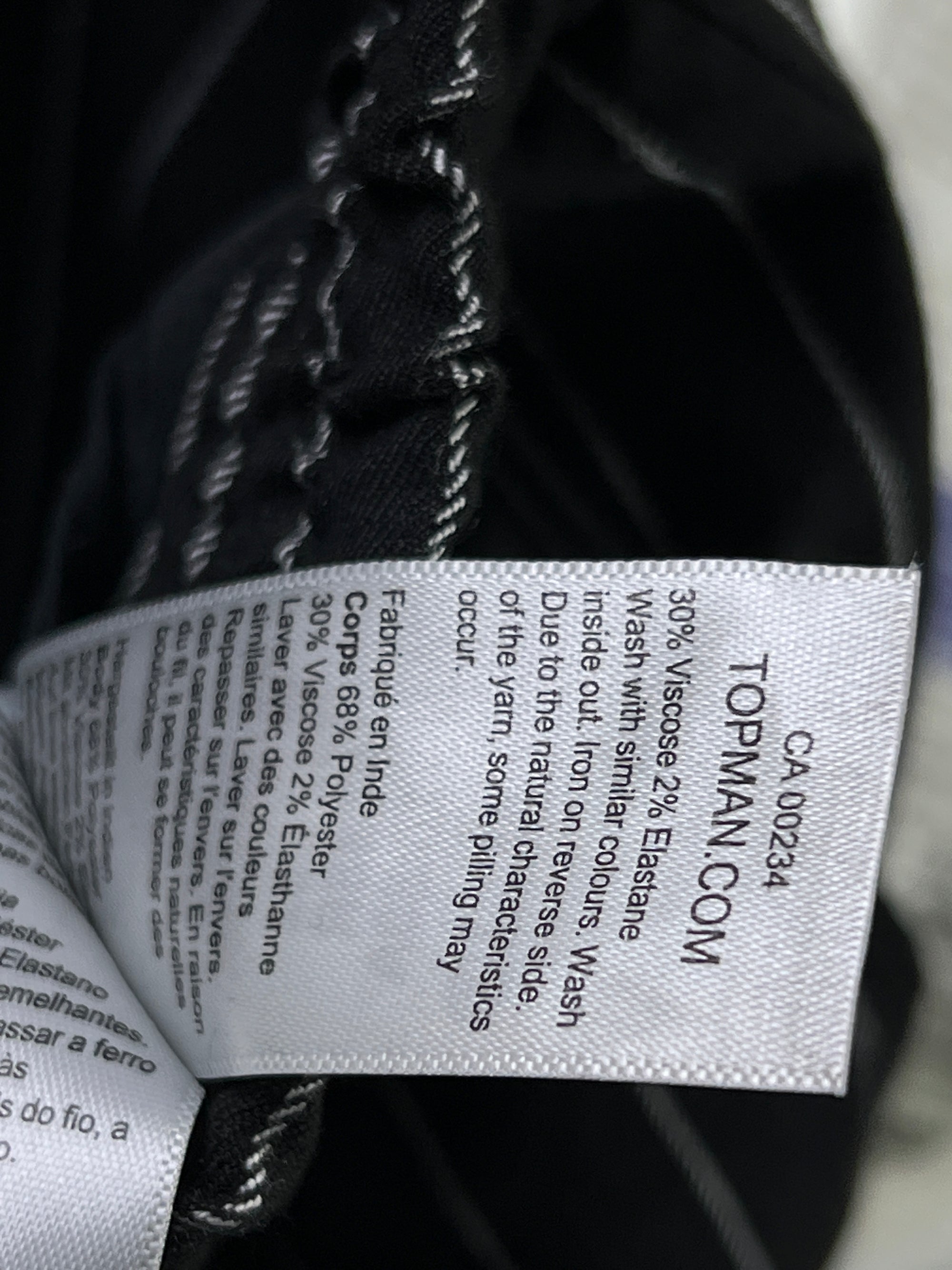 Topman® Waist: 32" | Black | Trouser | 2613 - Genuine Maal