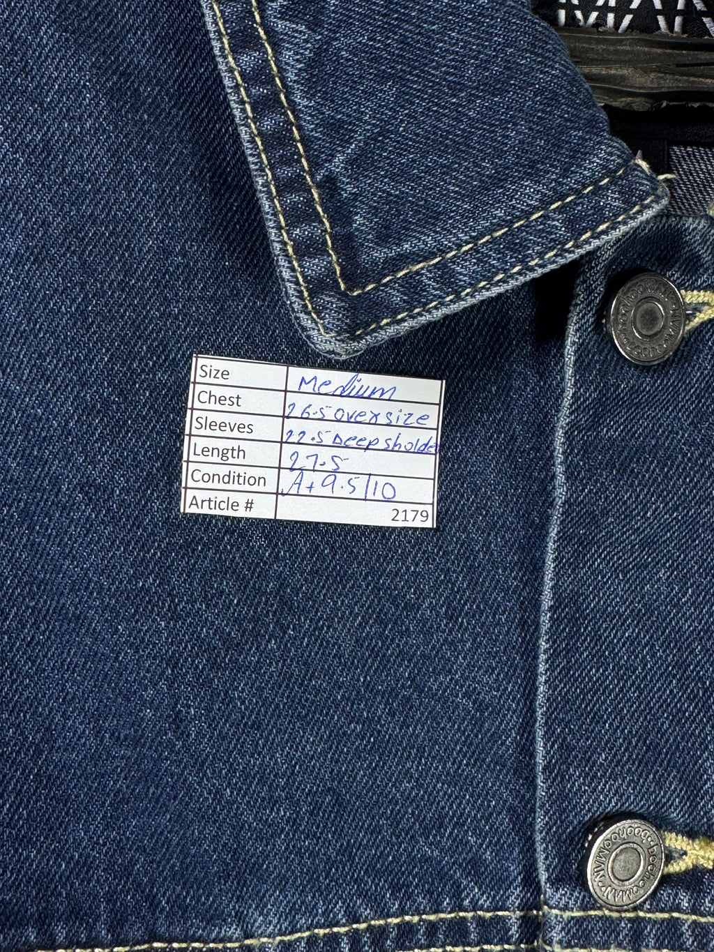 MAN® Medium | Chest: 26.5" oversize | Blue | Denim Jacket | 2179 - Genuine Maal