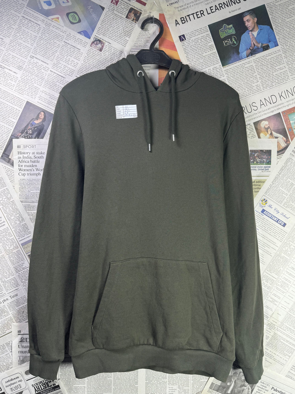 Asos® XS | Chest: 18.5" | Olive | Hoodie | Lining: Fleece | 2175 - Genuine Maal