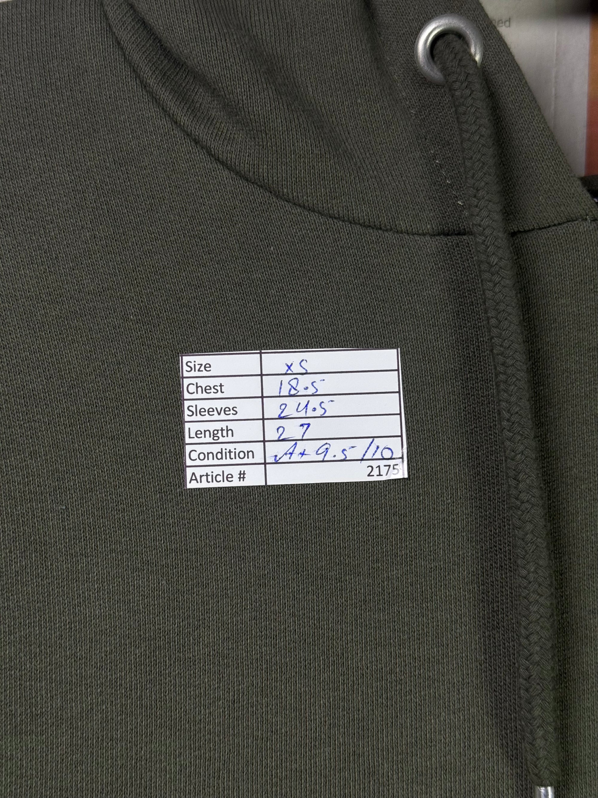 Asos® XS | Chest: 18.5" | Olive | Hoodie | Lining: Fleece | 2175 - Genuine Maal