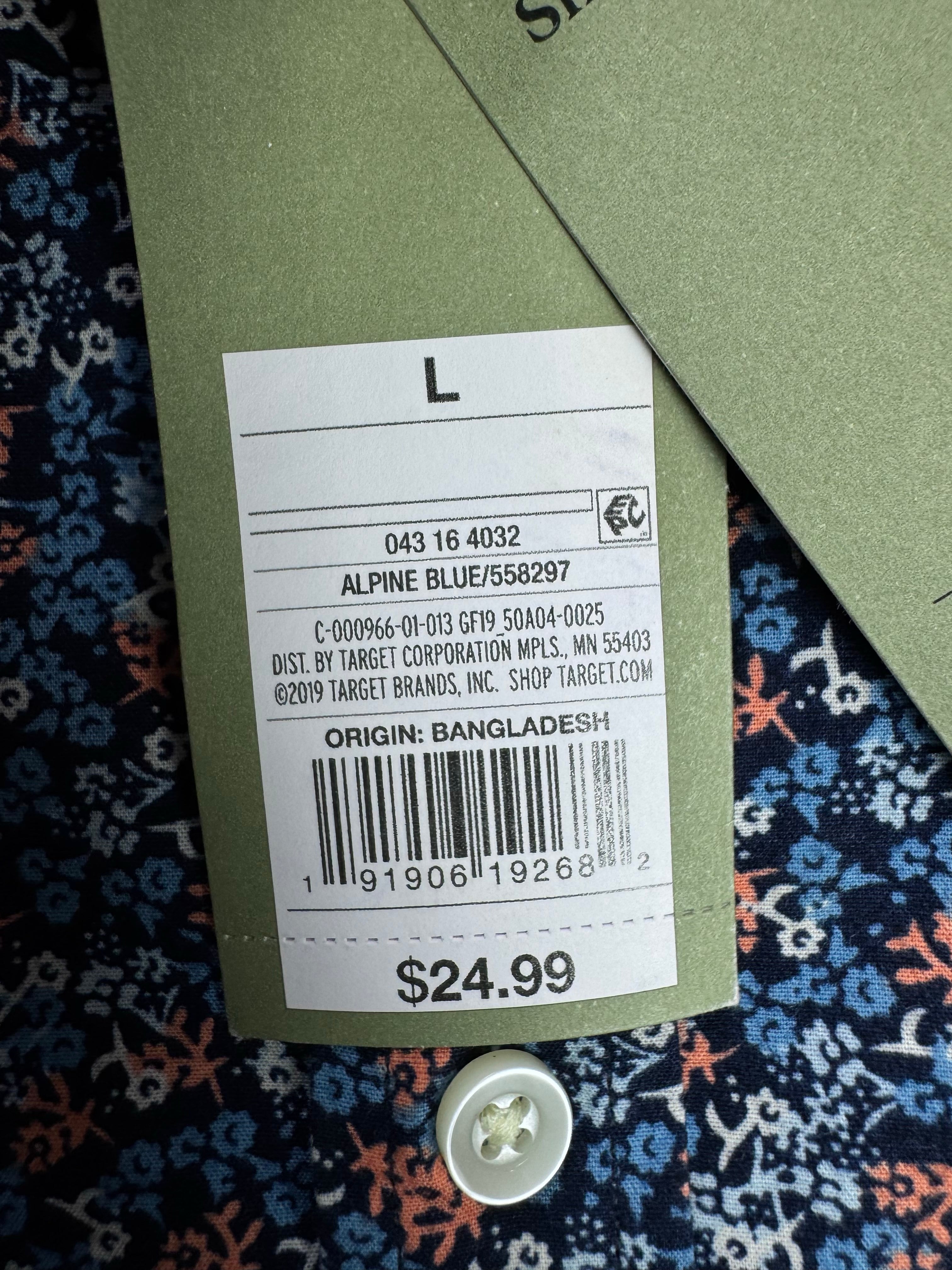 Goodfellow® Large | Chest: 23.5" | Floral | Shirt | Cotton - Spandex | 3884 - Genuine Maal