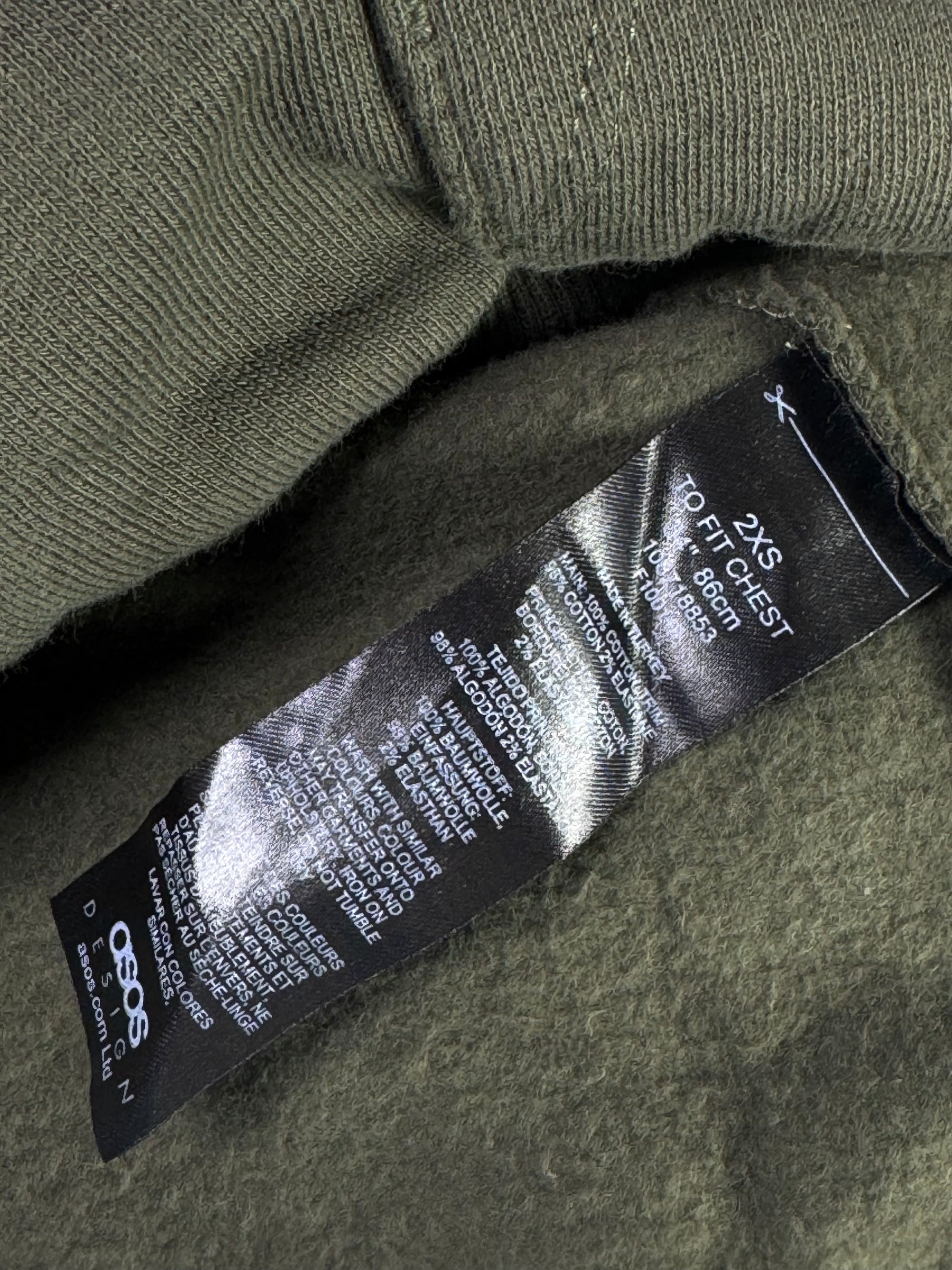 Asos® XS | Chest: 18.5" | Olive | Hoodie | Lining: Fleece | 2175 - Genuine Maal