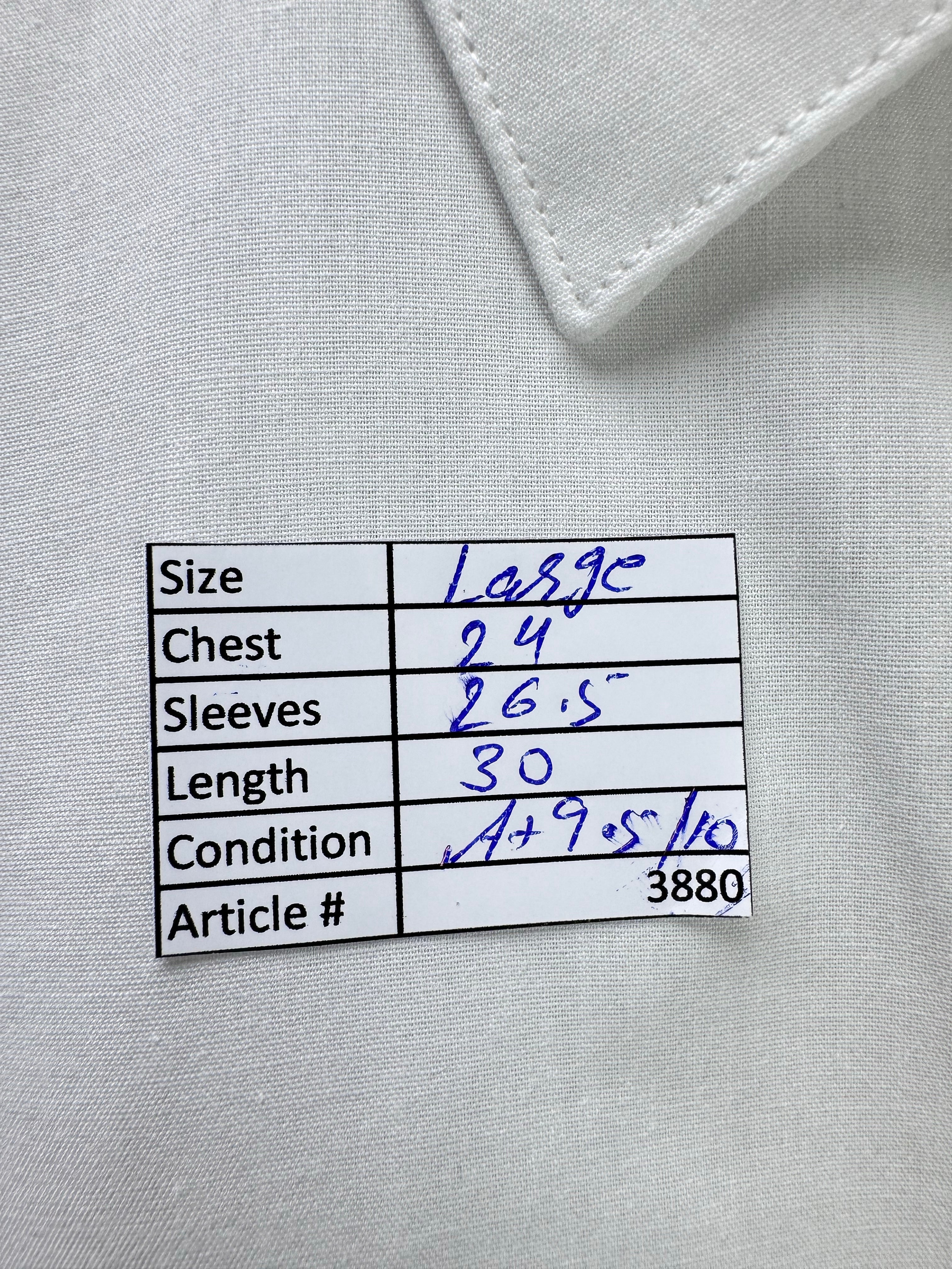 Primark® Large | Chest: 24" | White | Collar 16.5" Shirt | Poly - Cotton | 3880 - Genuine Maal