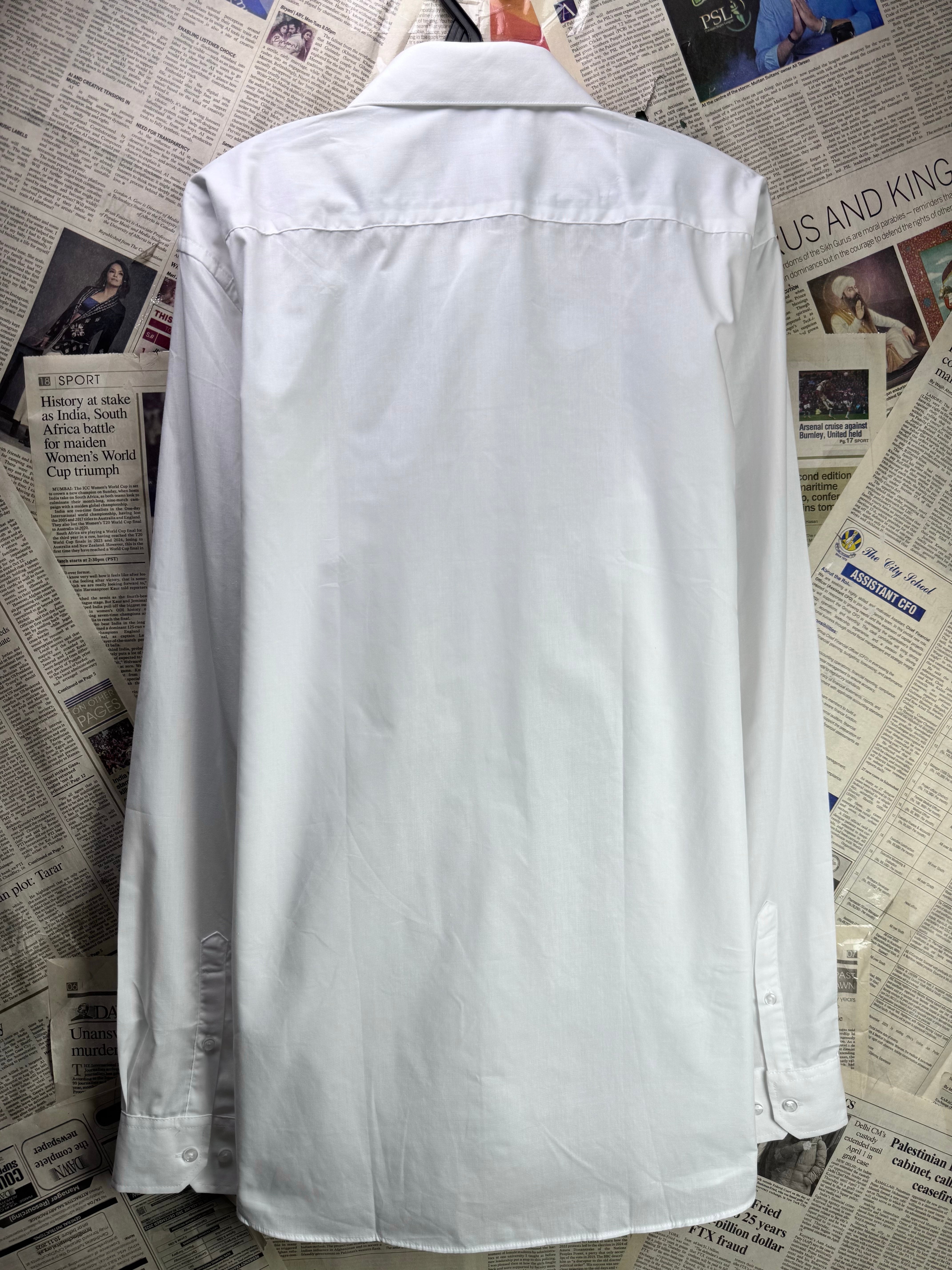 Primark® Large | Chest: 24" | White | Collar 16.5" Shirt | Poly - Cotton | 3880 - Genuine Maal