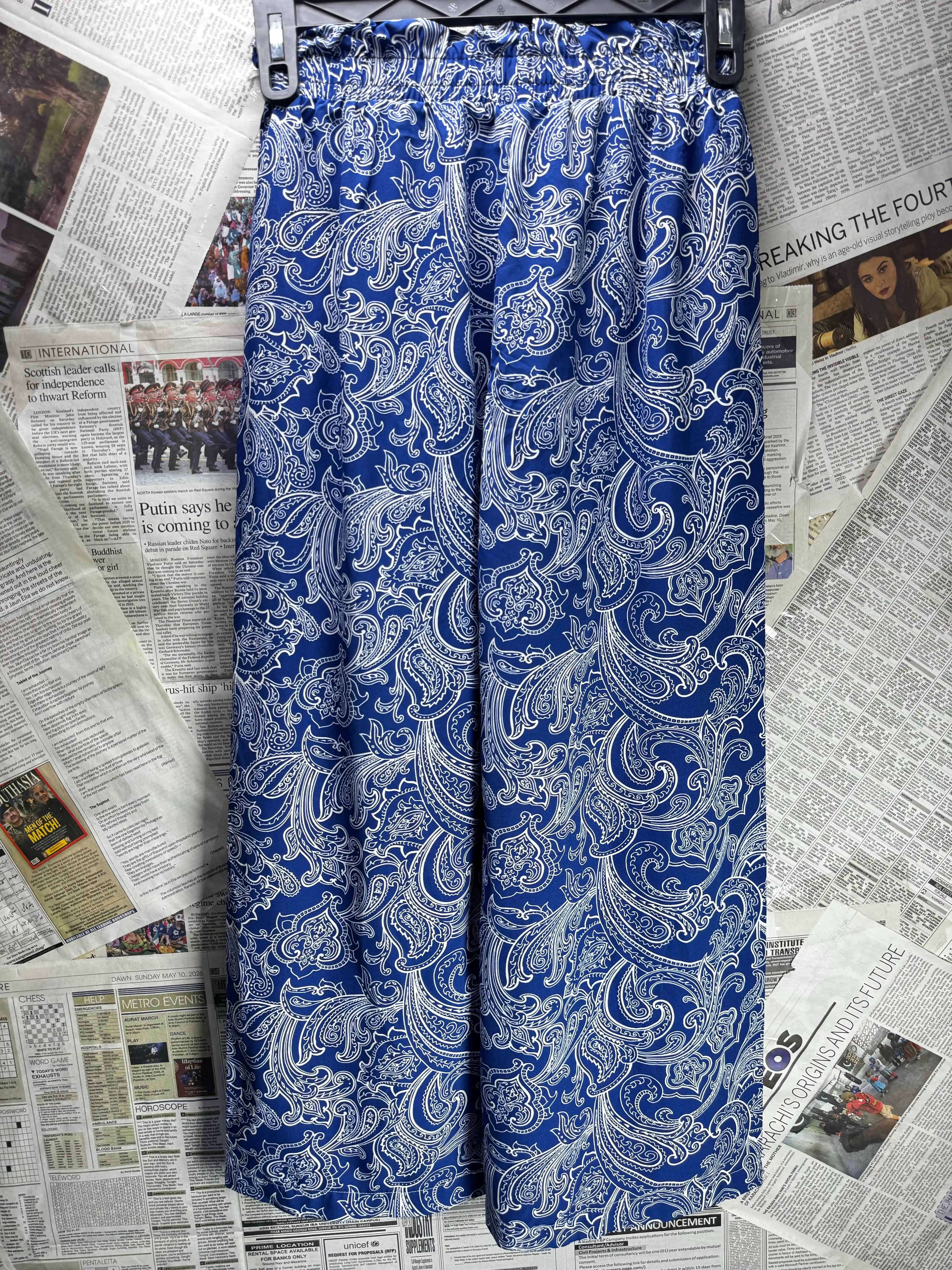 ® Waist: 24" to 26" | Paisley Print | Palazzo Pants | B8 - 2506 - Genuine Maal