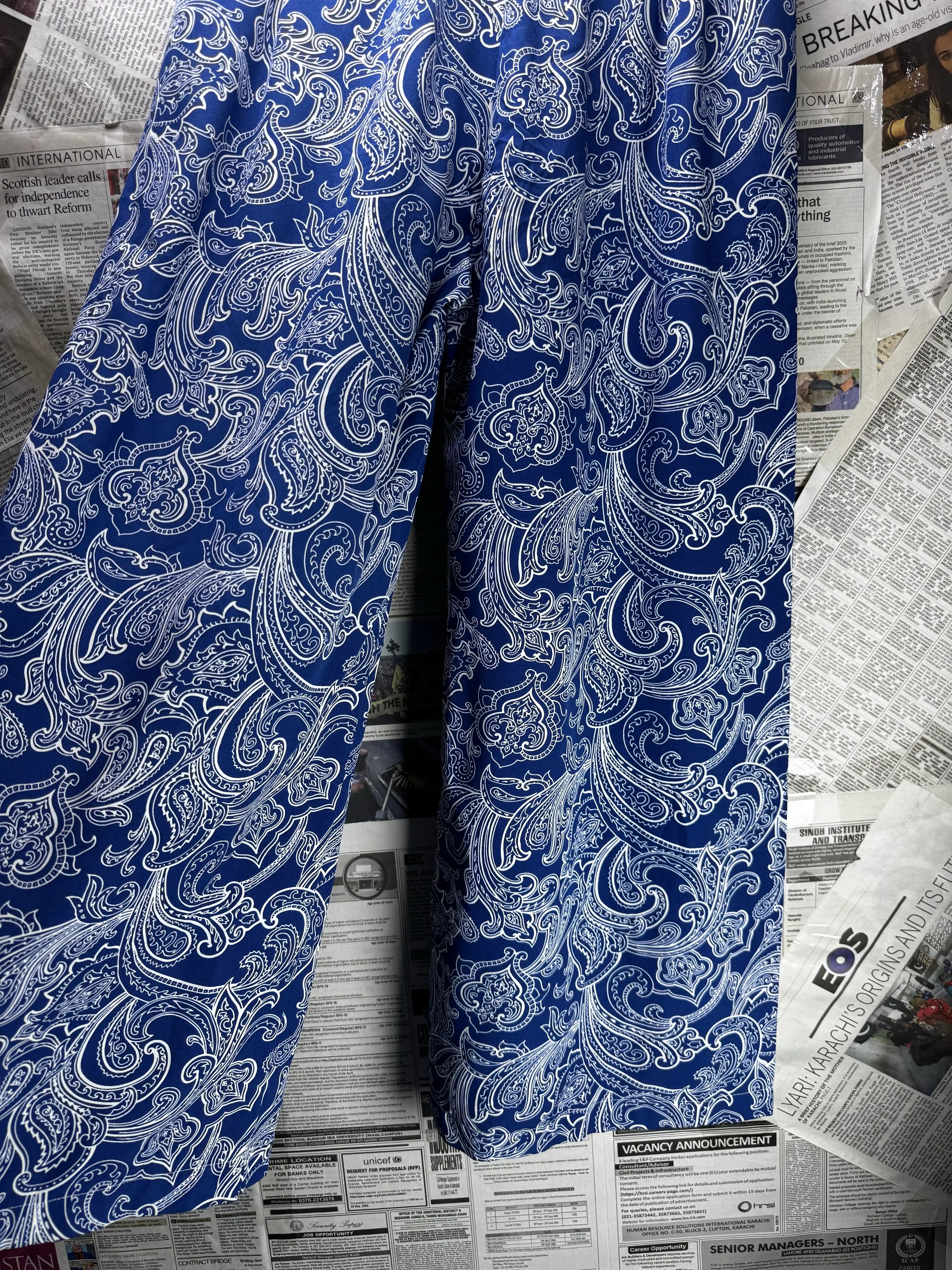 ® Waist: 24" to 26" | Paisley Print | Palazzo Pants | B8 - 2506 - Genuine Maal