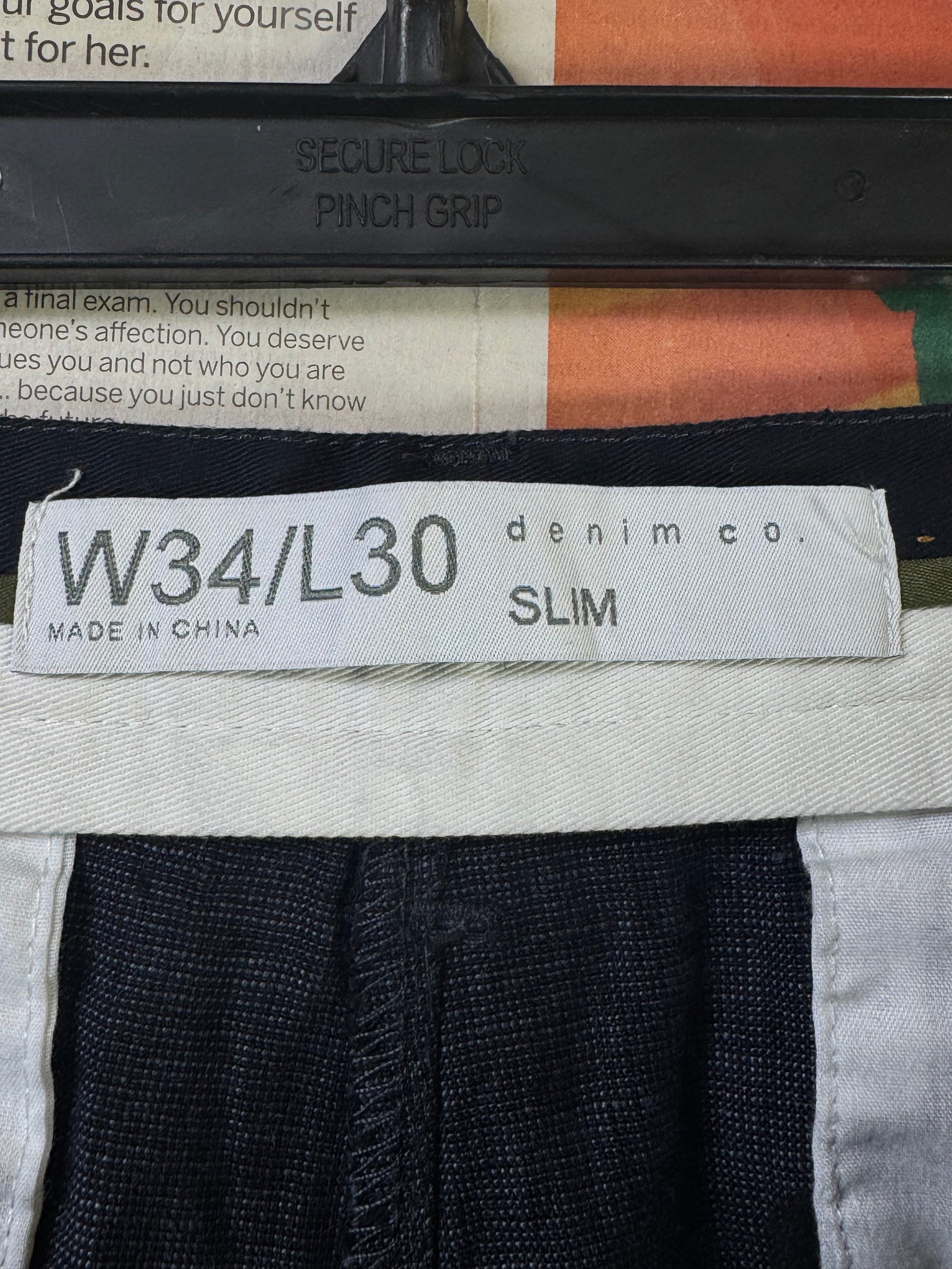 Denim Co.® Waist: 34" | Navy | 100% Linen Pant | Fit: Slim | 2922 - Genuine Maal