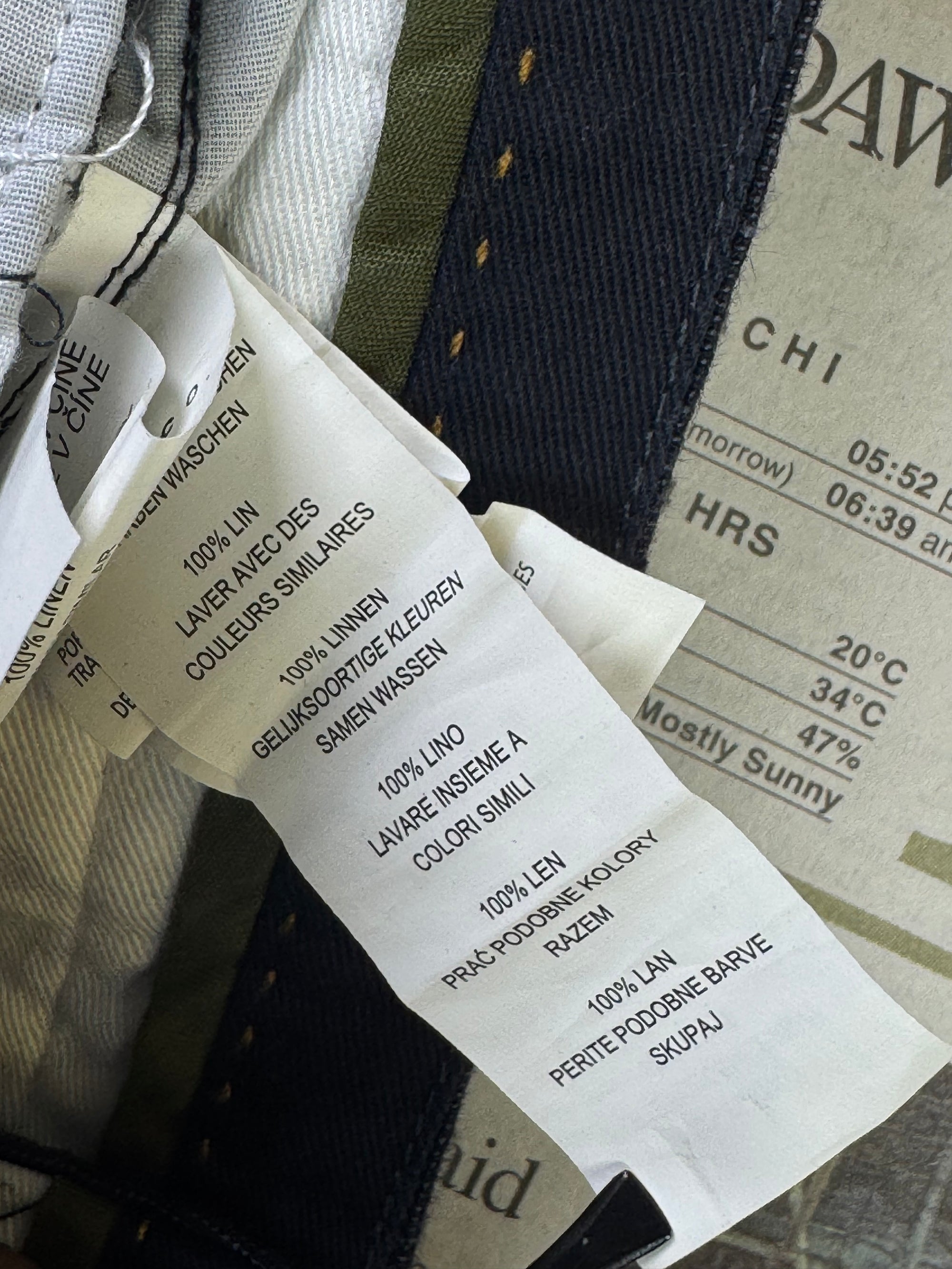 Denim Co.® Waist: 34" | Navy | 100% Linen Pant | Fit: Slim | 2922 - Genuine Maal