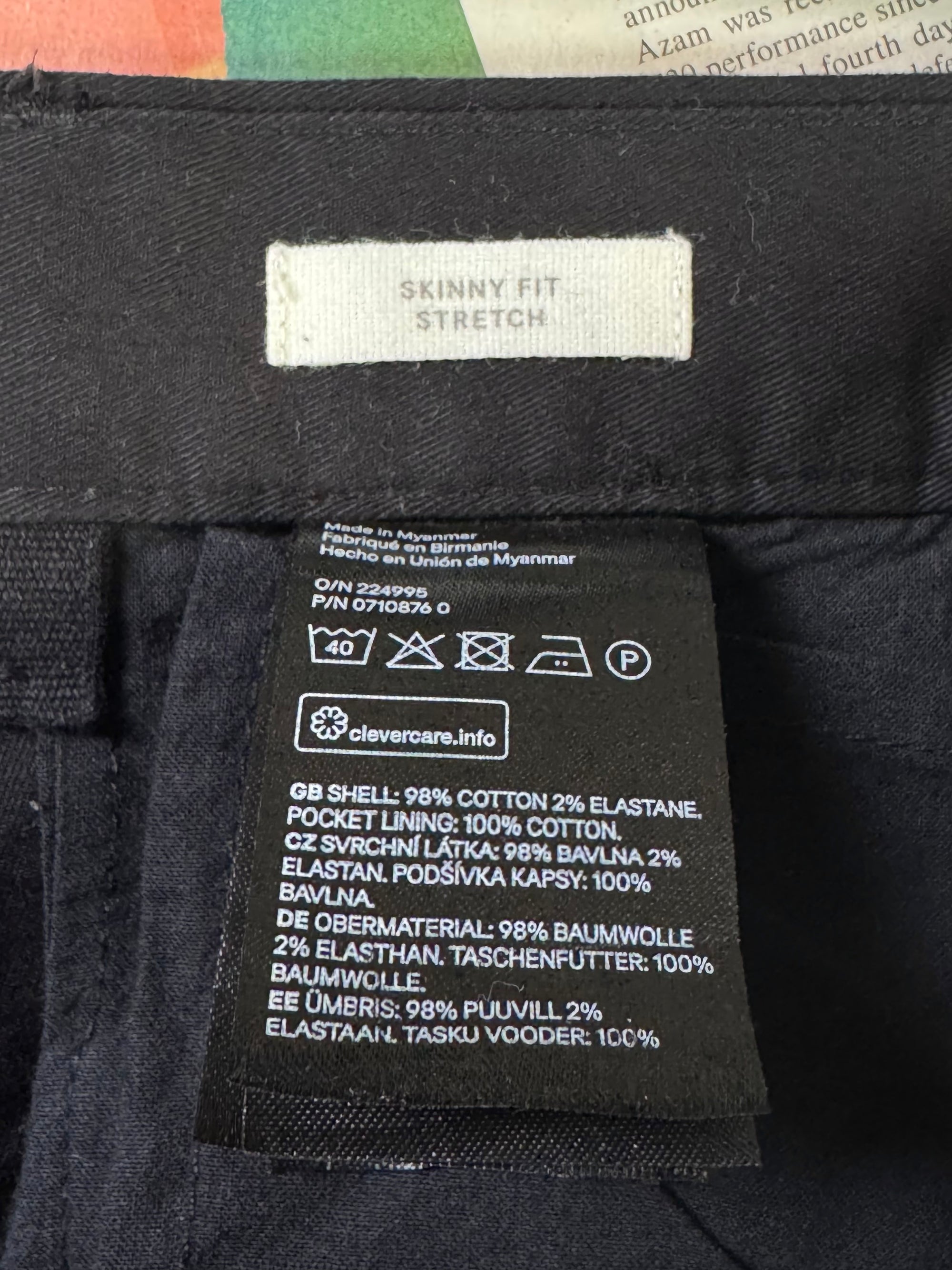 H&M® Waist: 32" | Black | Chino Pant | Fit: Skinny | 2925 - Genuine Maal