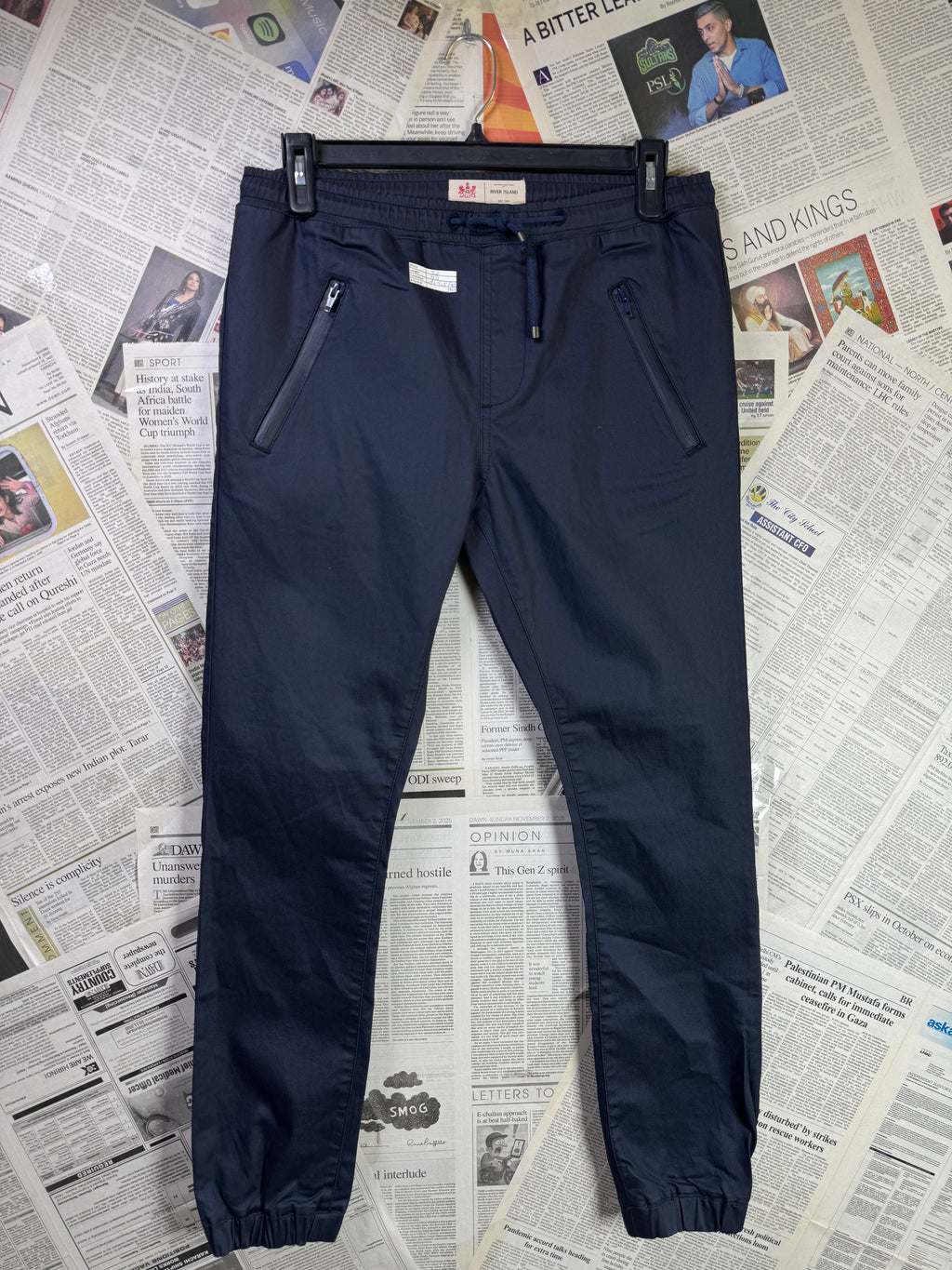 River Island® Waist: 32" | Black | Casual Trouser | Stretch Lining | 2923 - Genuine Maal