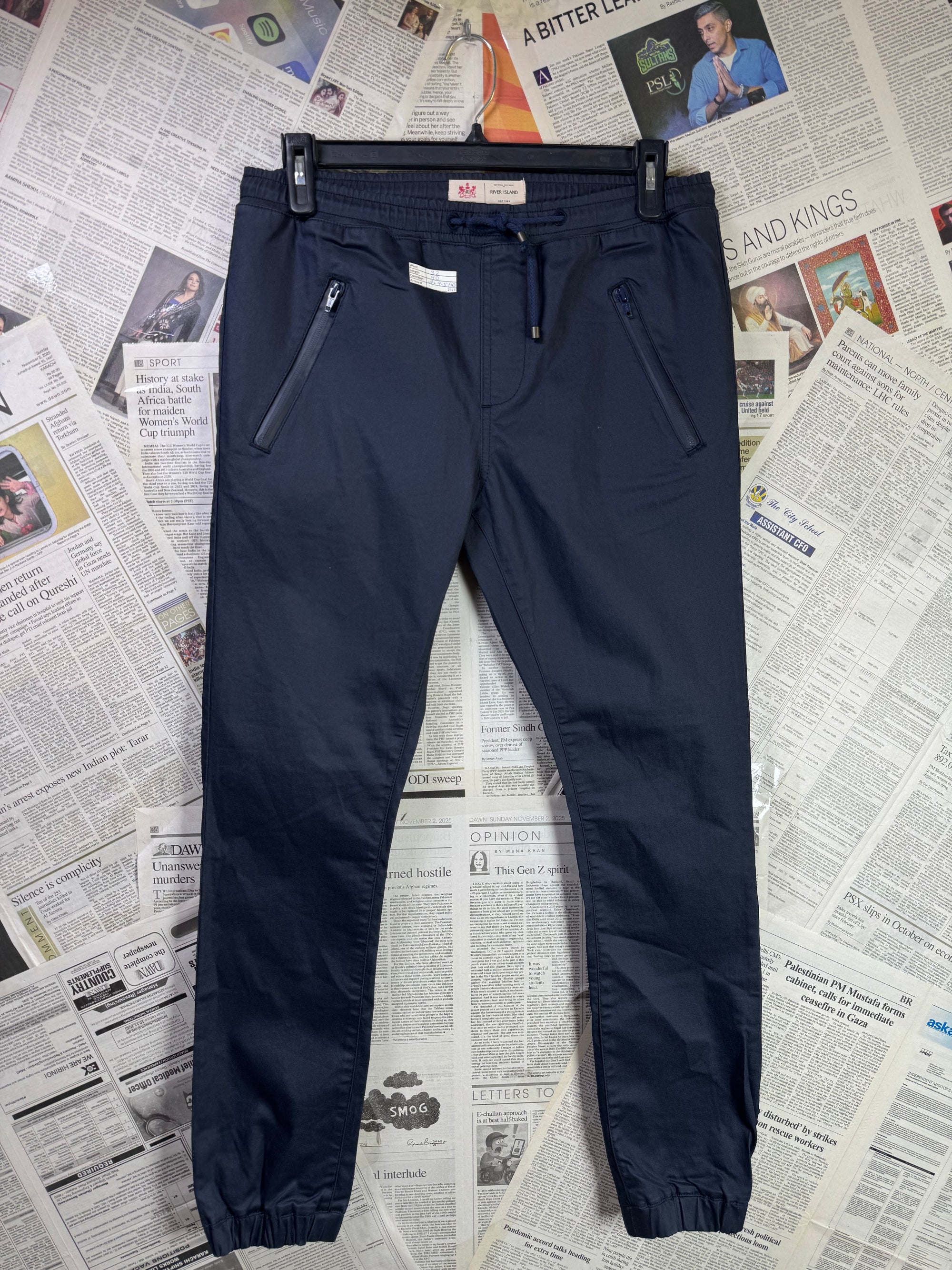 River Island® Waist: 32" | Black | Casual Trouser | Stretch Lining | 2923 - Genuine Maal