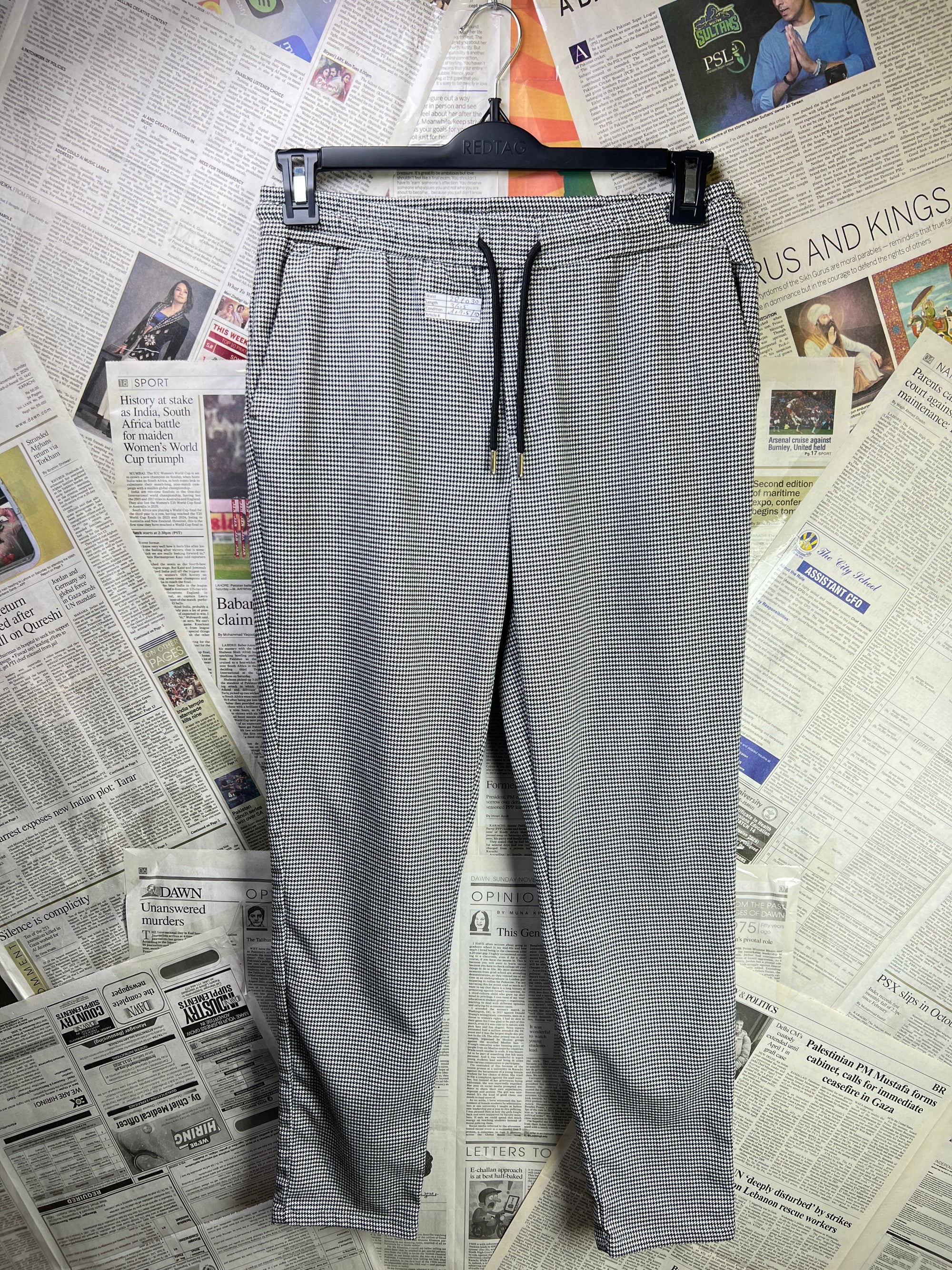 Pre' London® Waist: 28" to 30" | Black Check | Trouser | 2609 - Genuine Maal