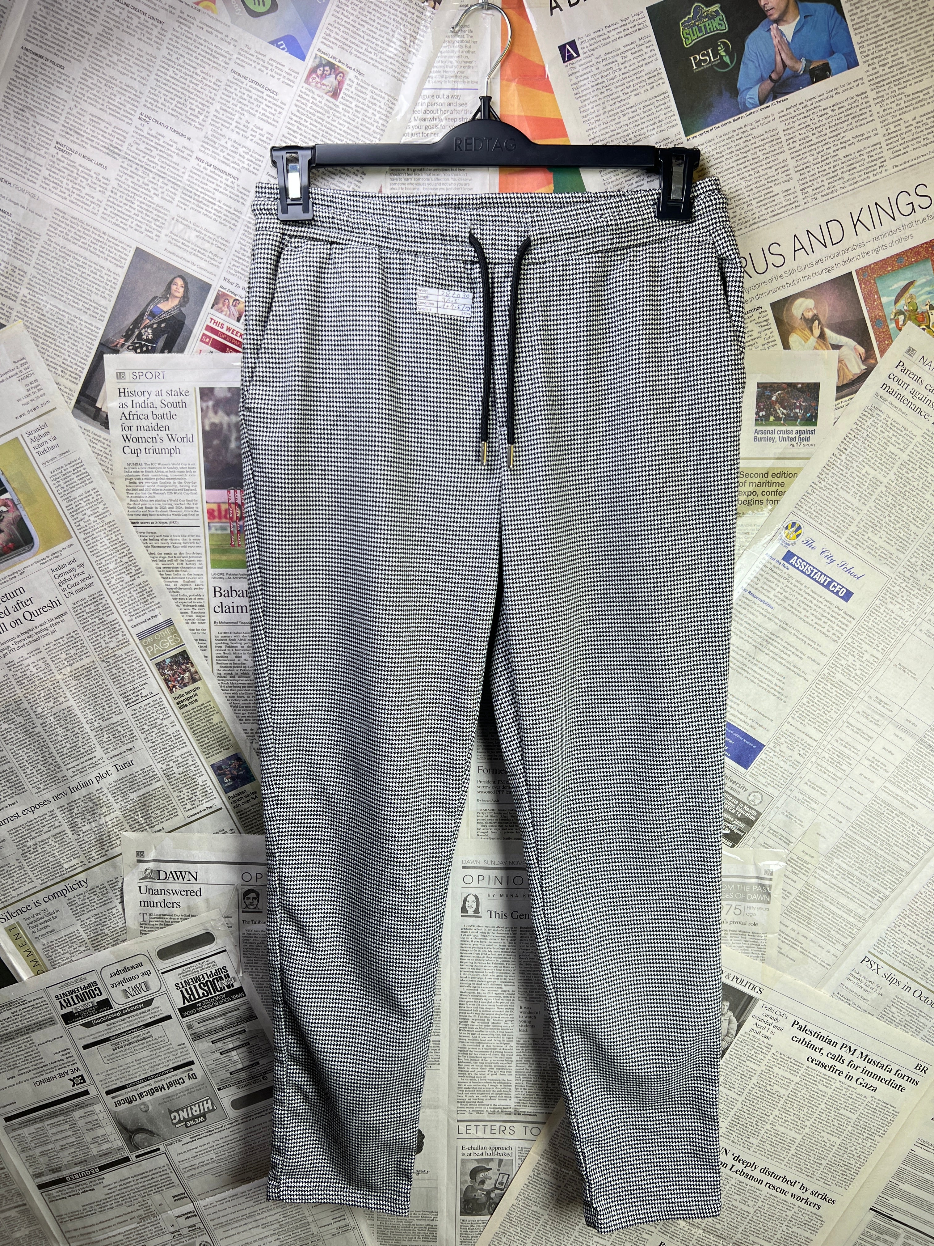 Pre' London® Waist: 28" to 30" | Black Check | Trouser | 2609 - Genuine Maal