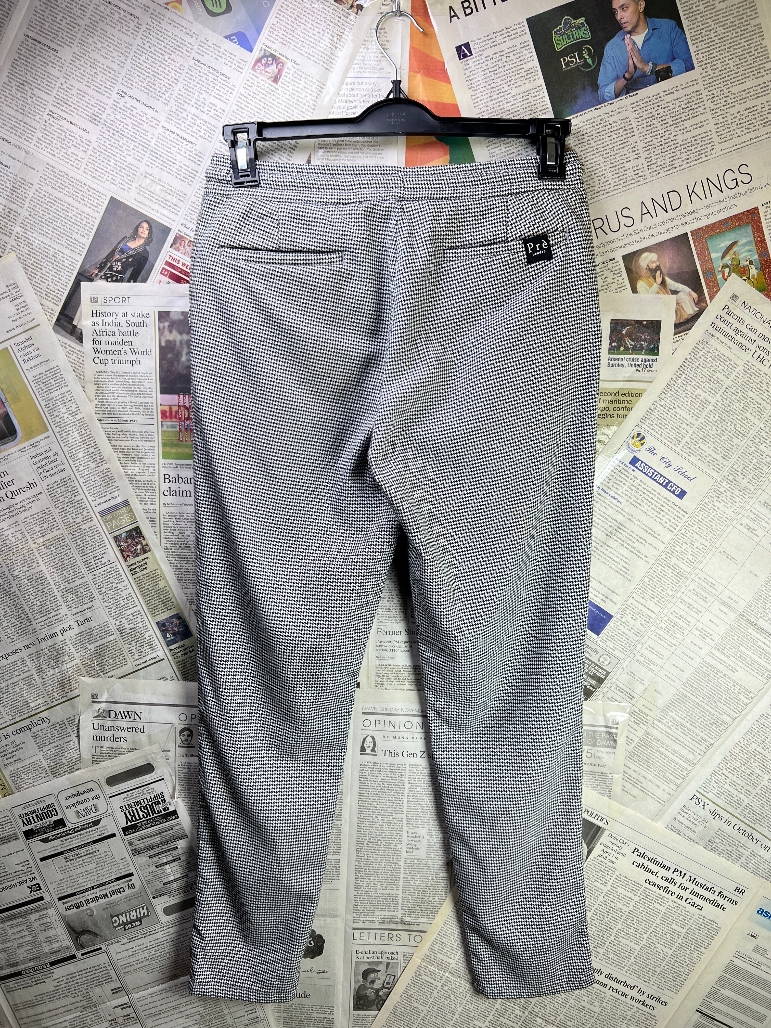 Pre' London® Waist: 28" to 30" | Black Check | Trouser | 2609 - Genuine Maal