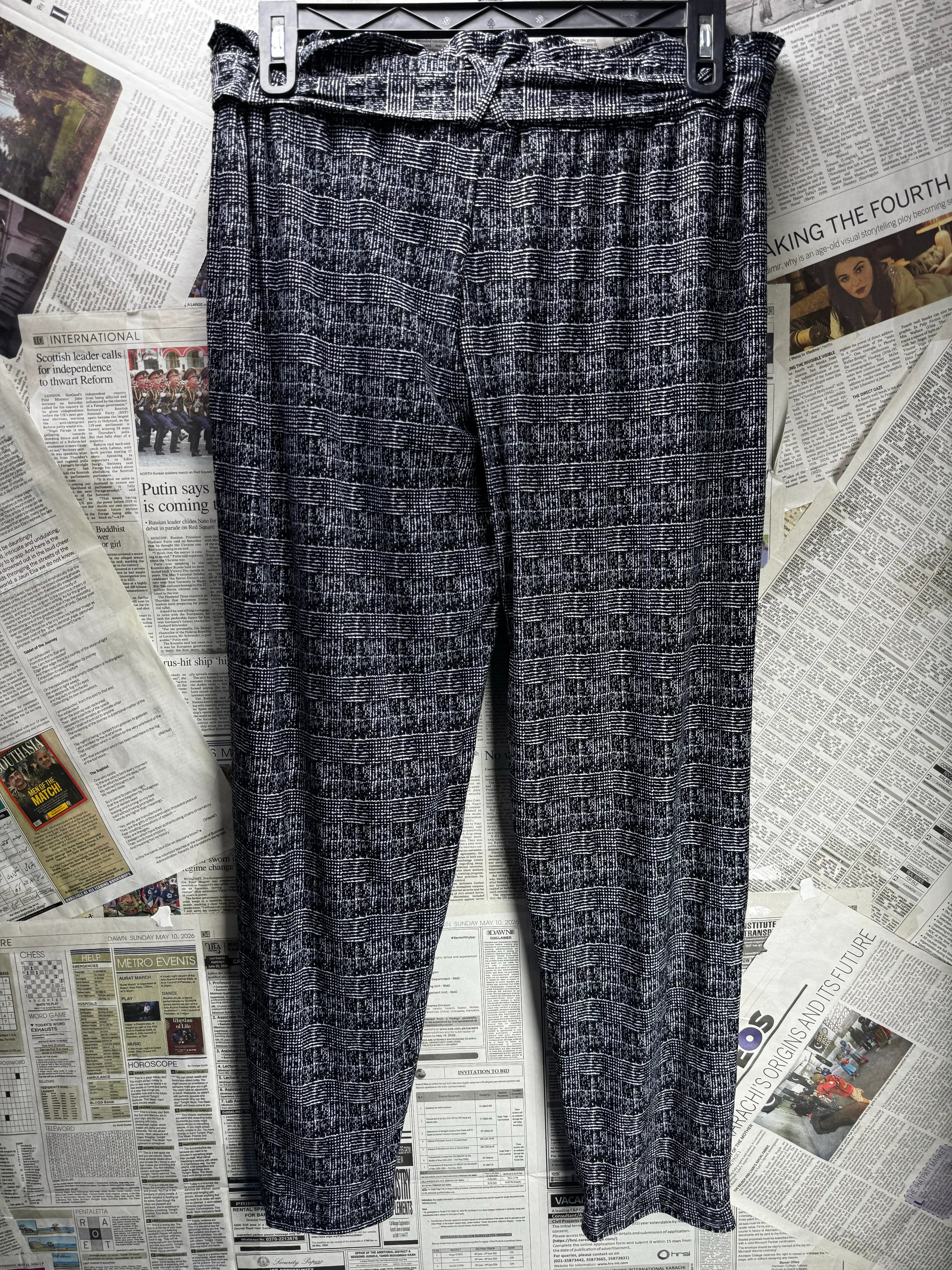 Mitzy® Waist: 32" to 34" | Crosshatch Patern | Drawstrings Pants | B8 - 2507 - Genuine Maal