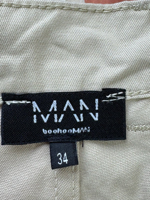 MAN® Waist: 32" | Beige | Denim Cargo Shorts | Cotton | 1592 - Genuine Maal