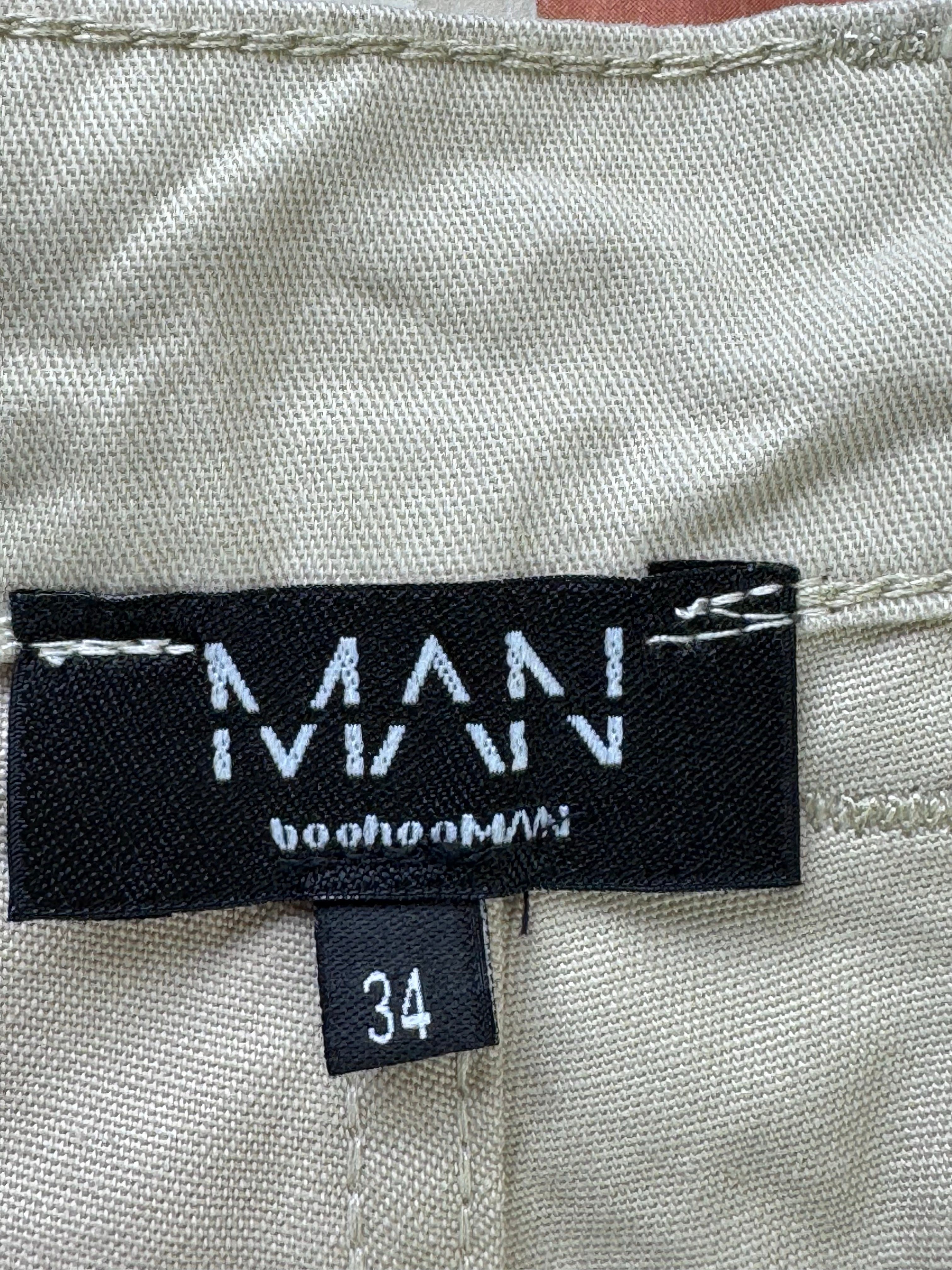 MAN® Waist: 32" | Beige | Denim Cargo Shorts | Cotton | 1592 - Genuine Maal