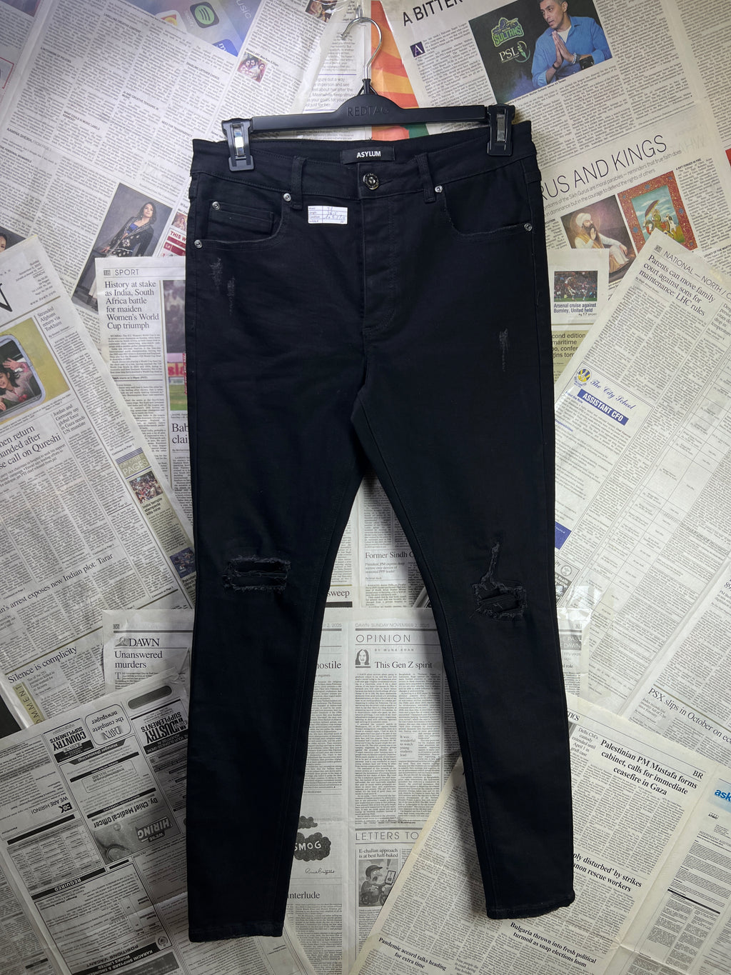 Asylum® Waist: 32" | Black | Denim Pant | 2611 - Genuine Maal