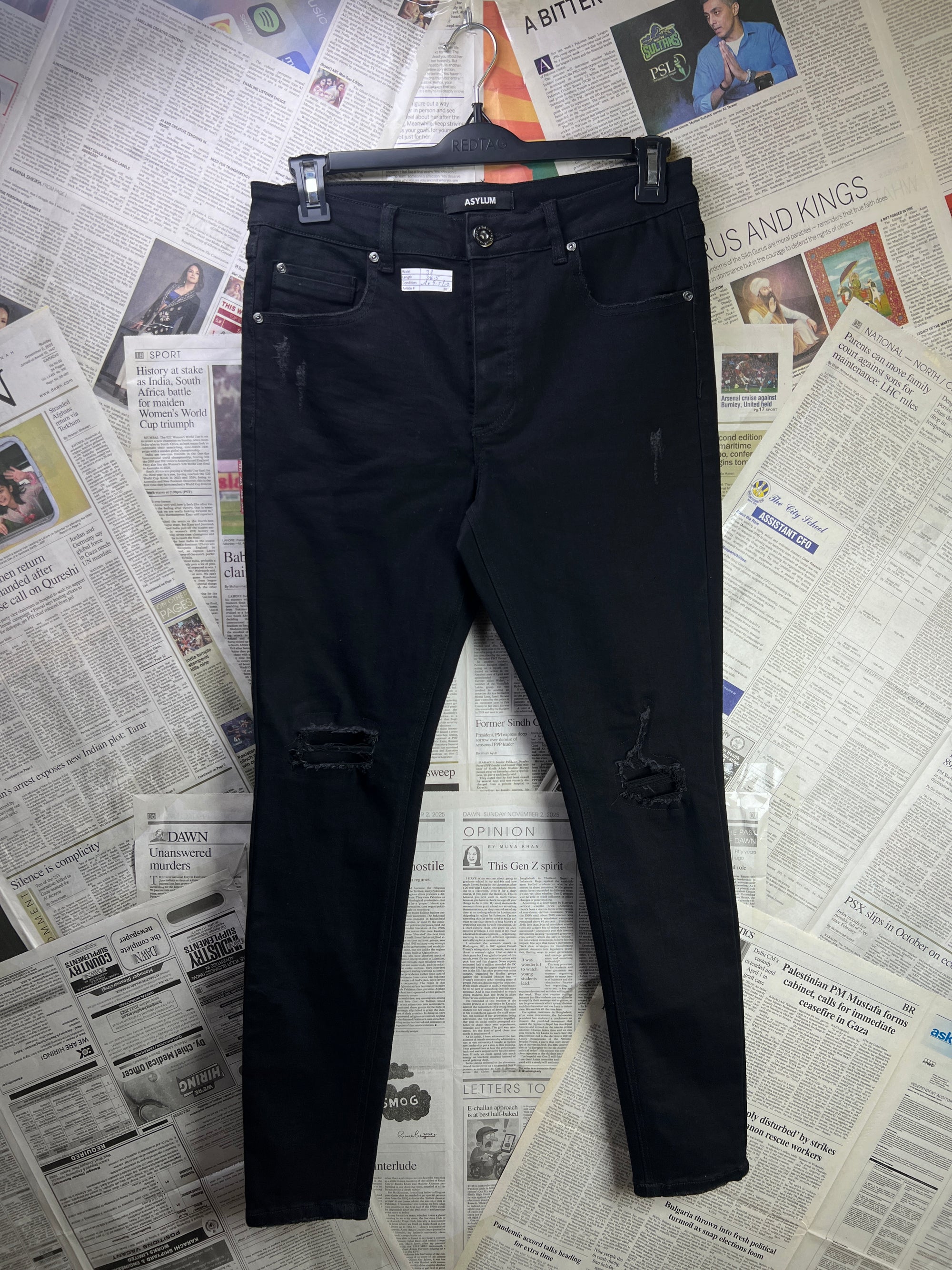 Asylum® Waist: 32" | Black | Denim Pant | 2611 - Genuine Maal