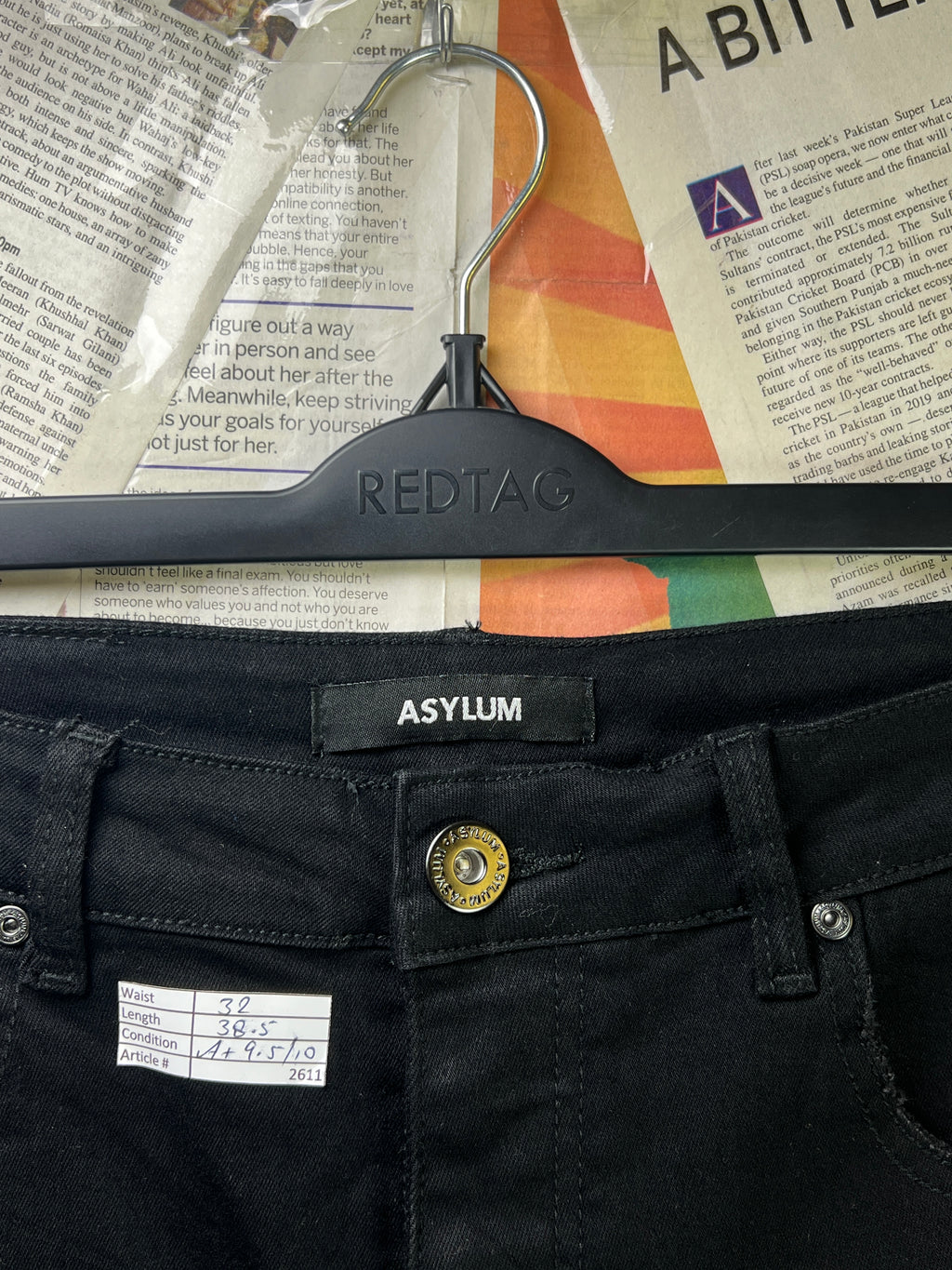 Asylum® Waist: 32" | Black | Denim Pant | 2611 - Genuine Maal