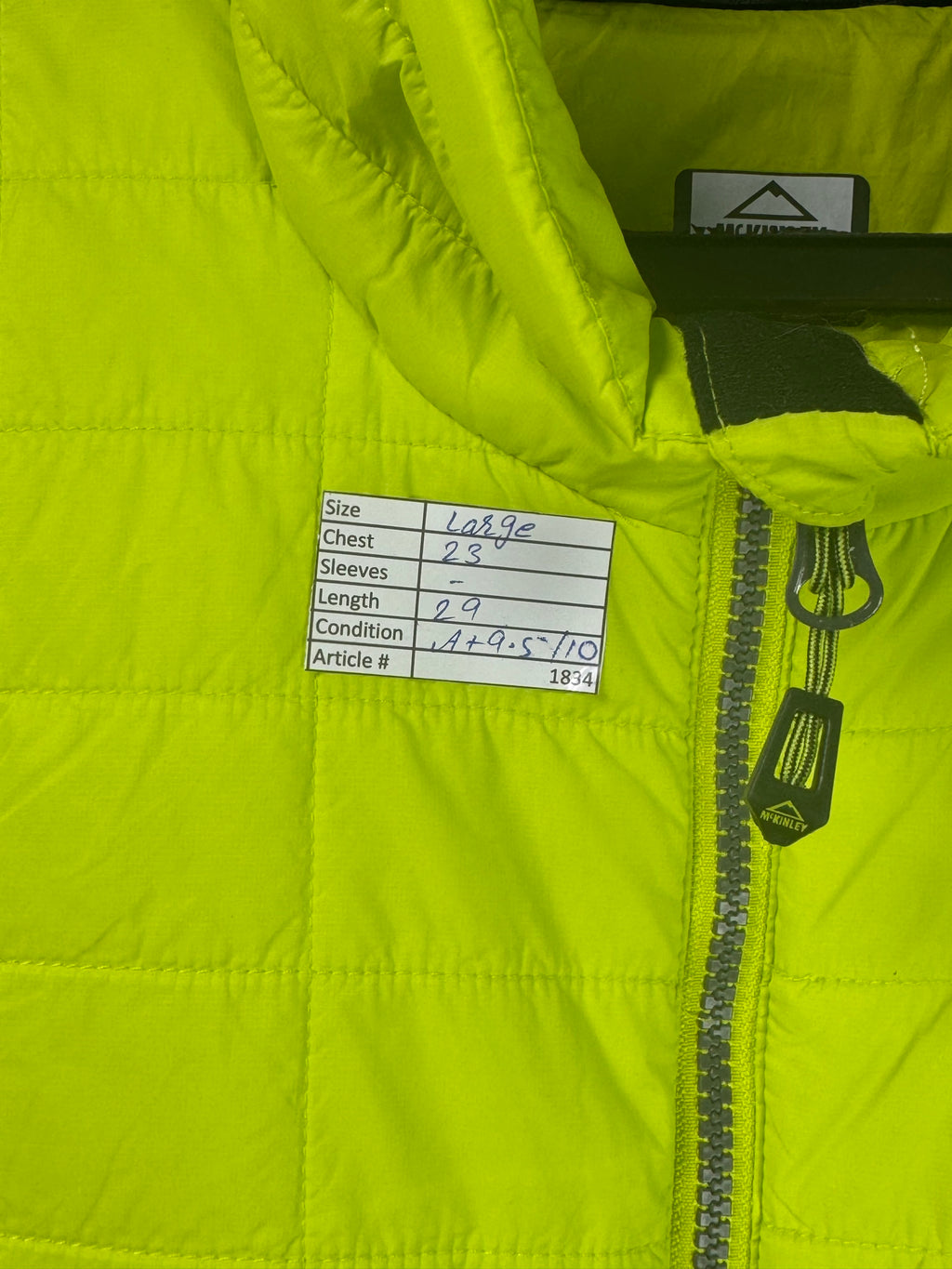 McKinley® Large | Chest: 23" | Bright Green | Sleeveless Puffer Jacket | Filling: Poly | 1834 - Genuine Maal