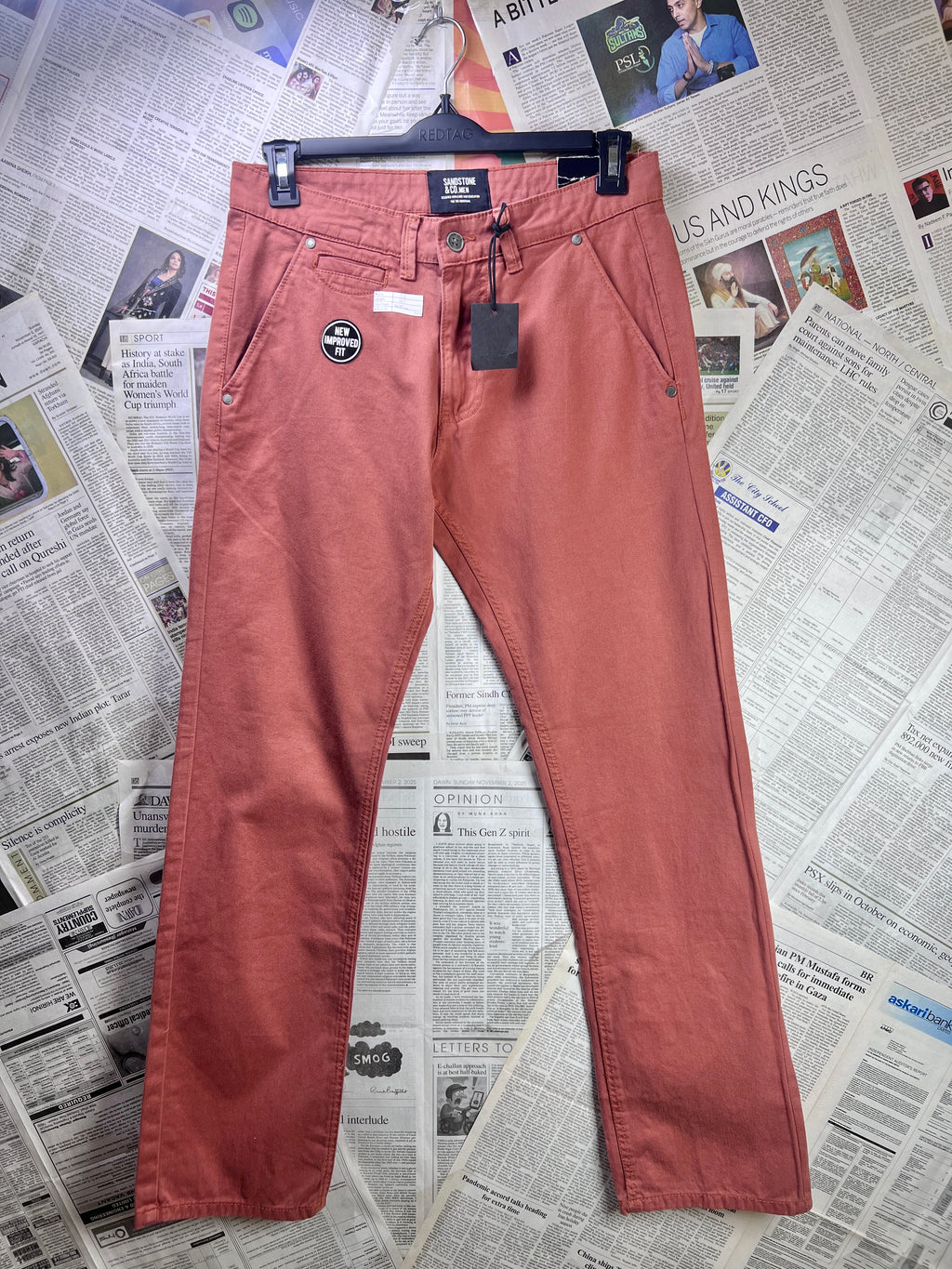 Sandstone & CO.® Waist: 32" | Pastel Cardinal | Denim Pant | 2339 - Genuine Maal