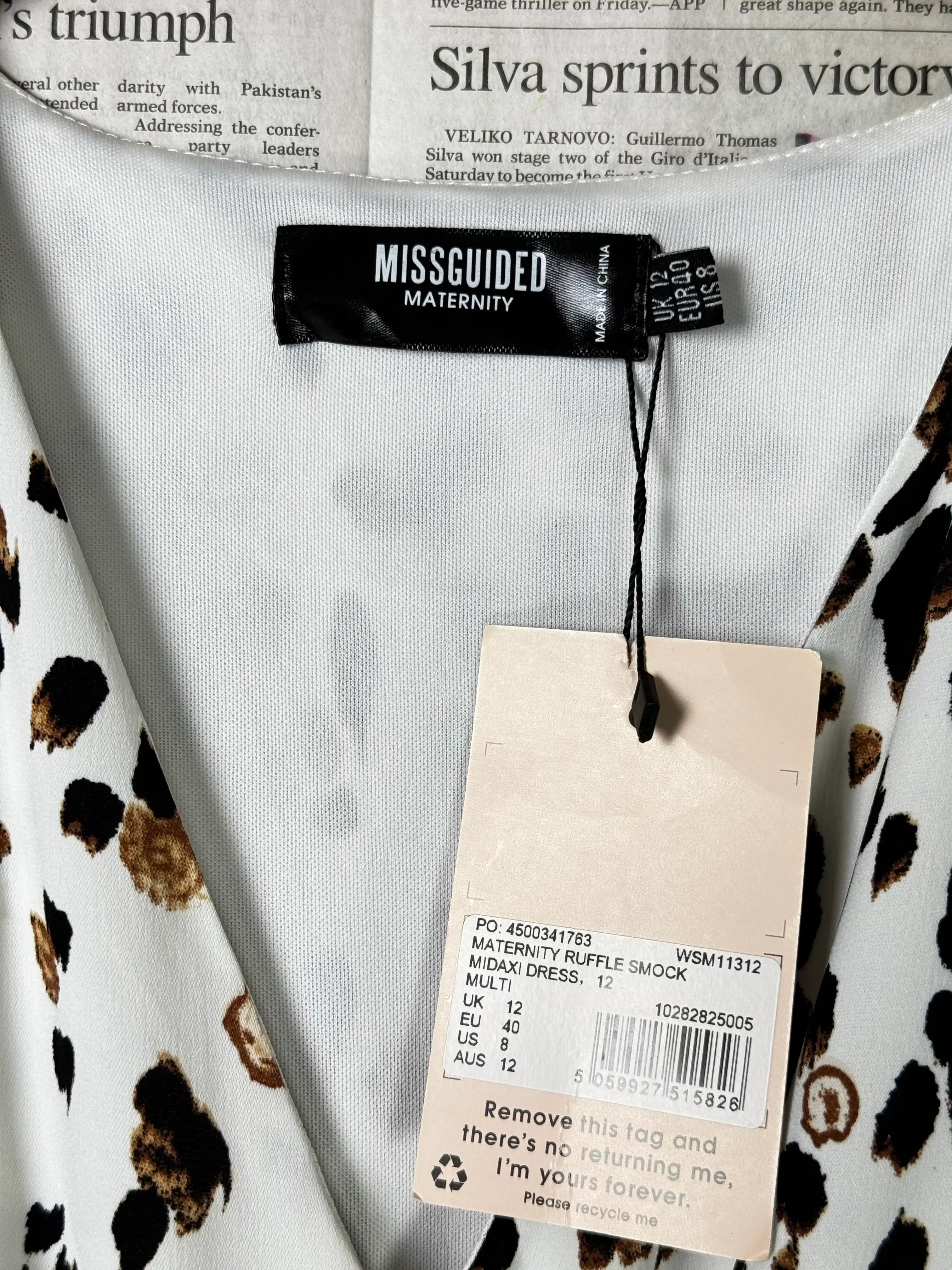 Missguided® Large | Bust: 20" | Leopard - Inspired Print | Maxi Dress | B8 - 5271 - Genuine Maal