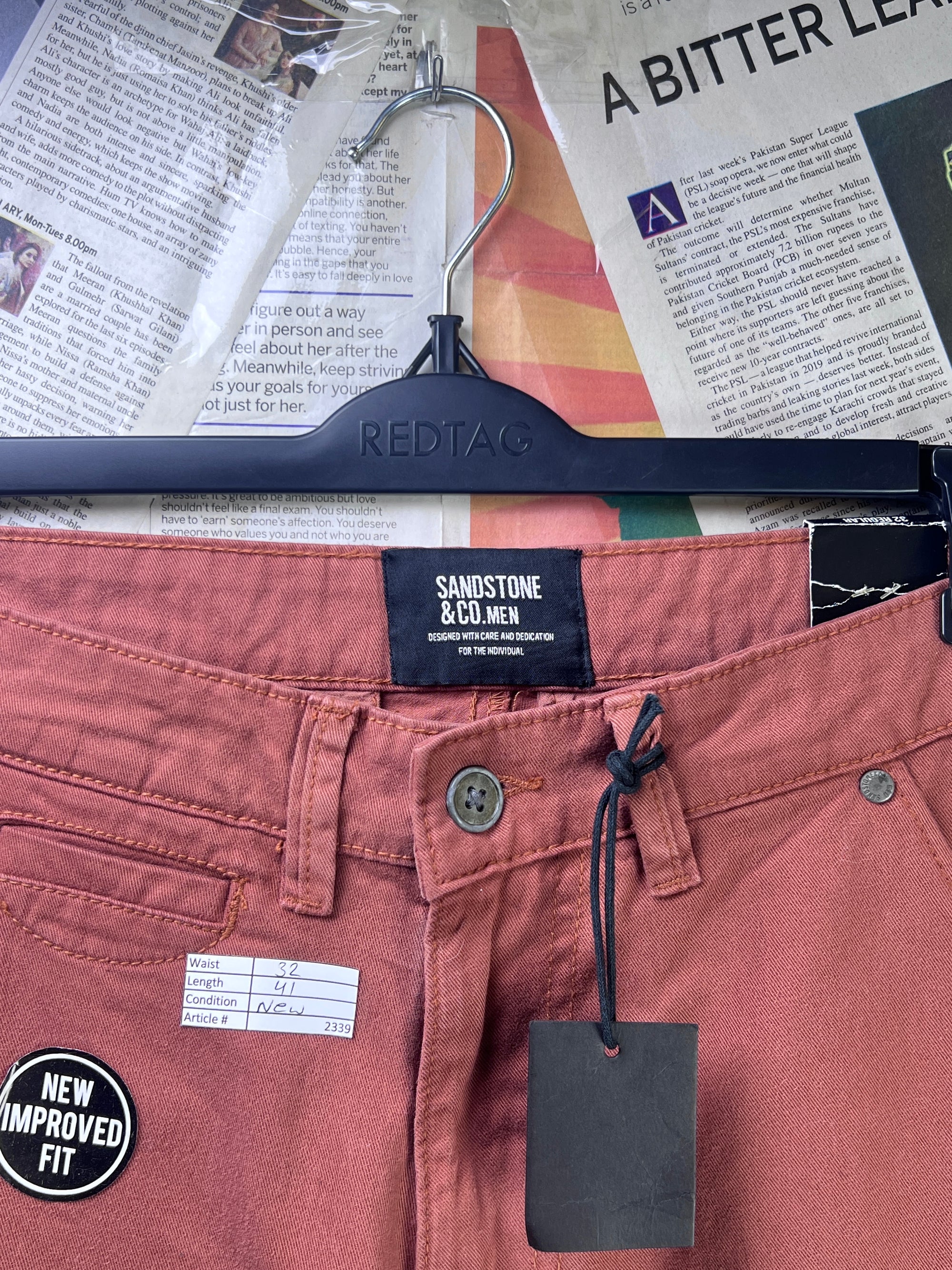 Sandstone & CO.® Waist: 32" | Pastel Cardinal | Denim Pant | 2339 - Genuine Maal